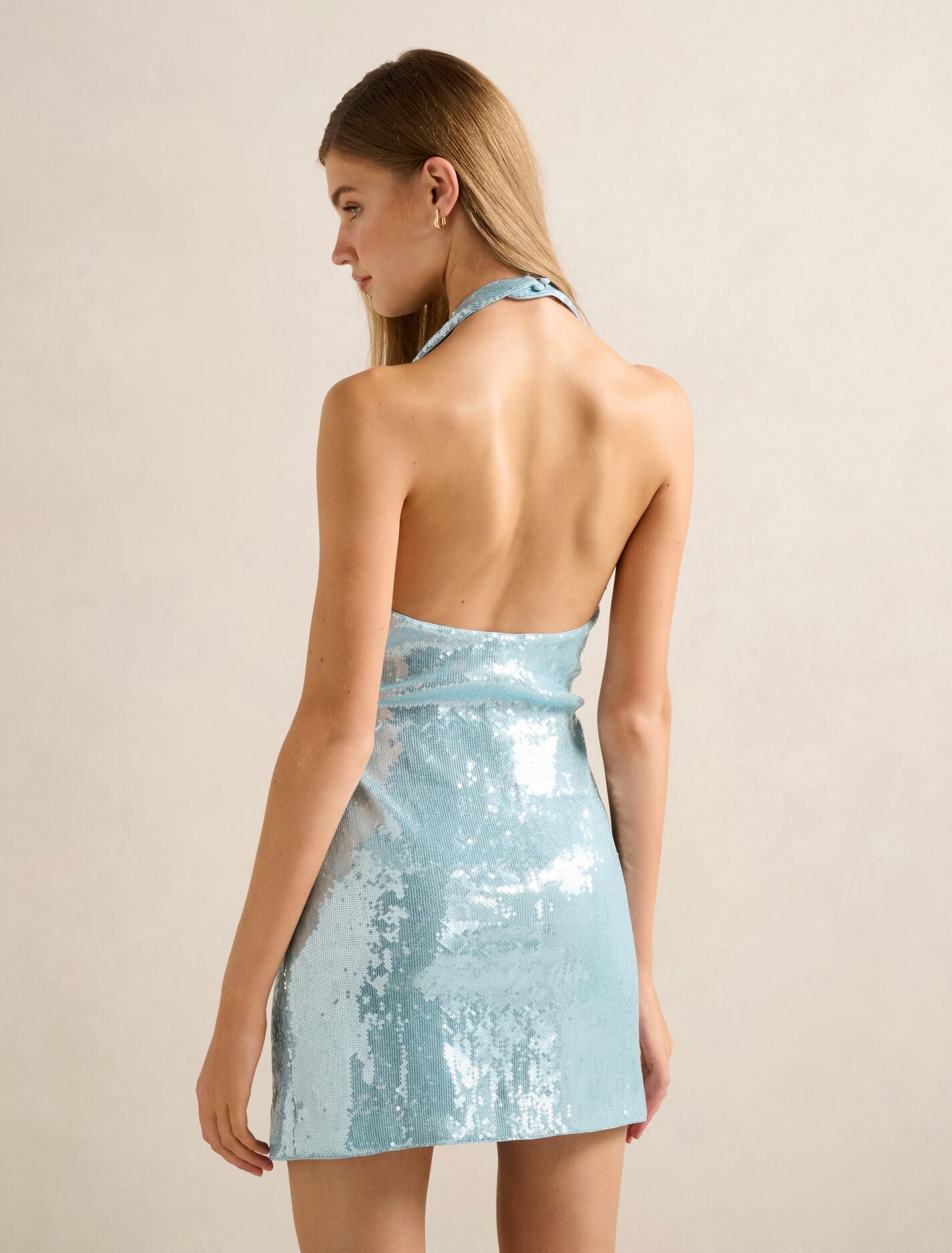 Tate Sequin Halter Mini Dress Forever New