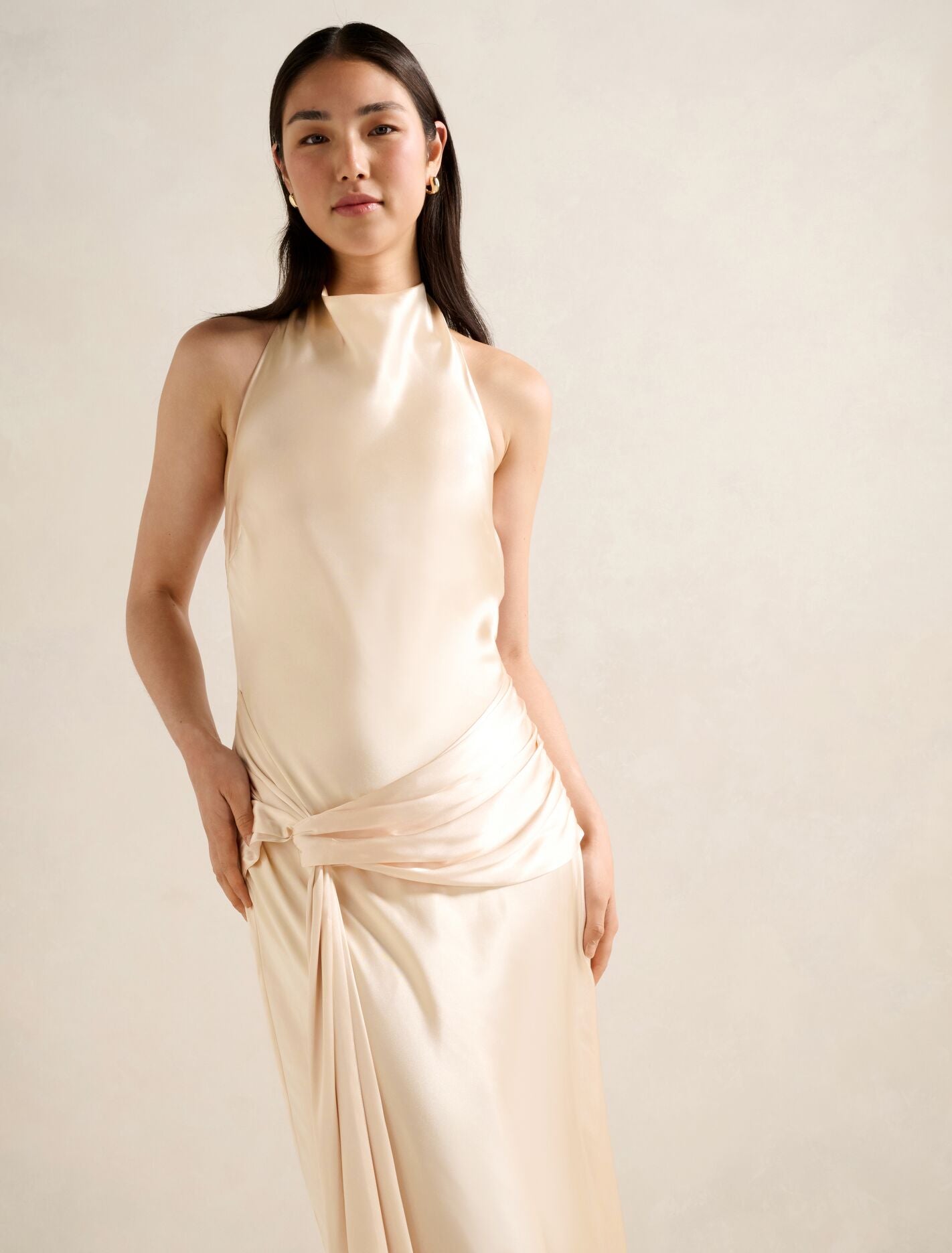 Abby Halter Satin Maxi Dress Forever New