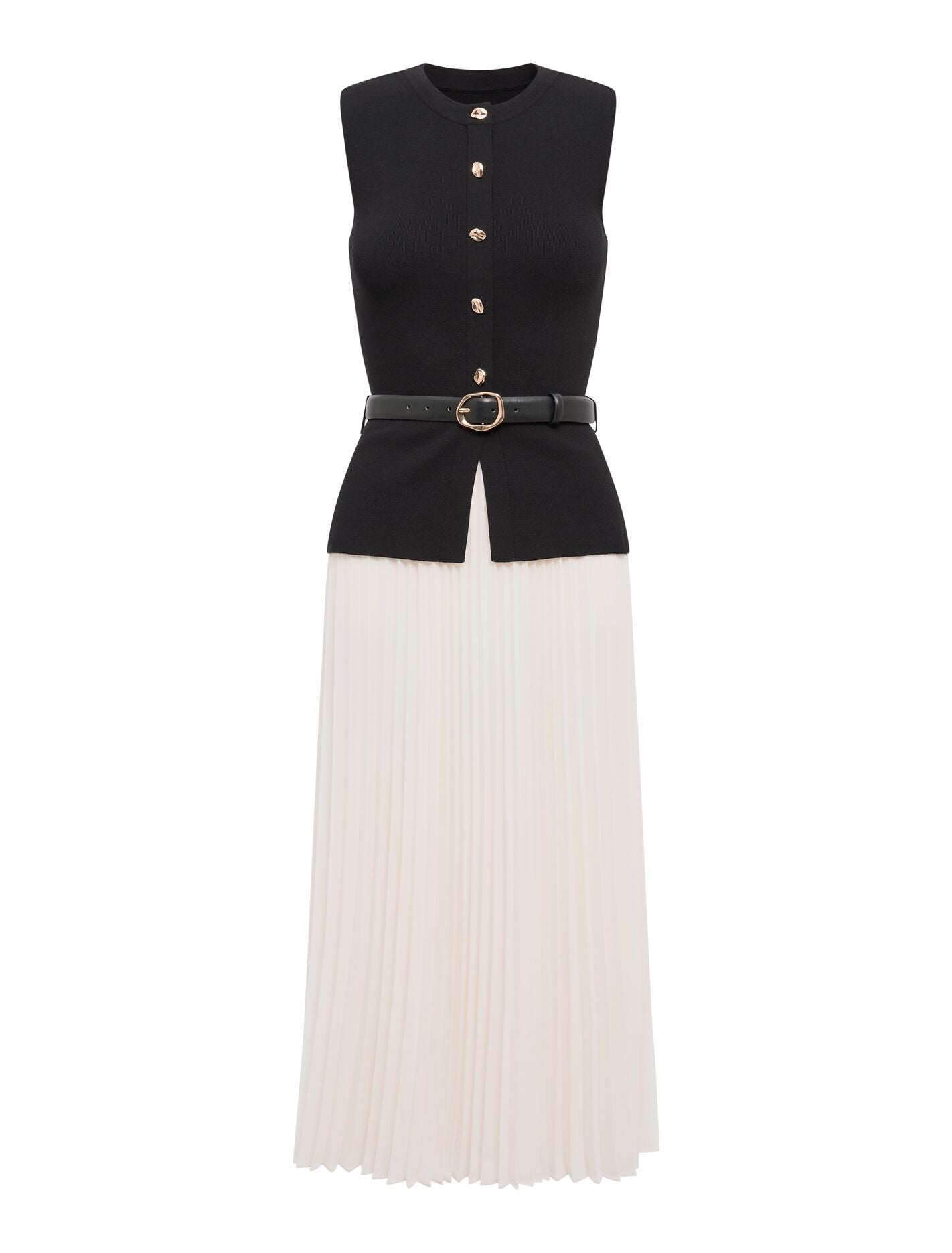 Louisa Woven Mix Knit Dress Forever New