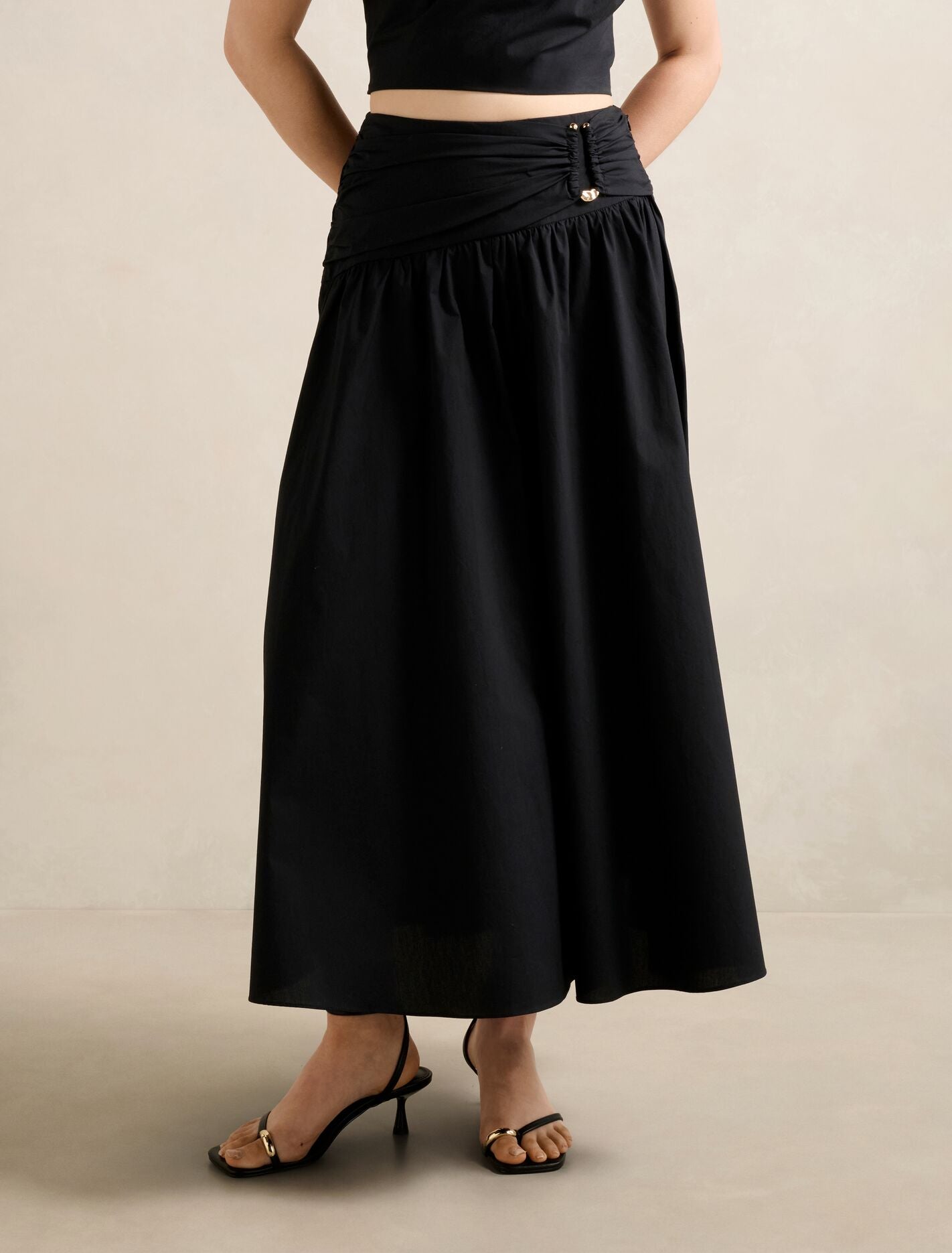 Dottie Hardware Maxi Skirt Black Co-Ord Forever New