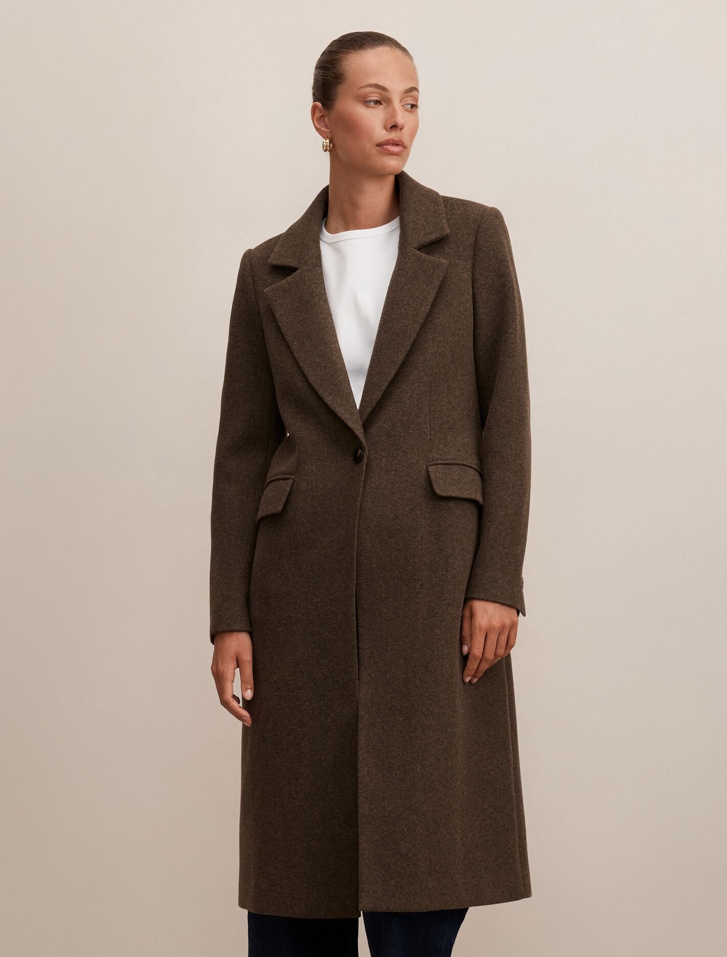 Liana Long Coatigan Chocolate Marle Forever New