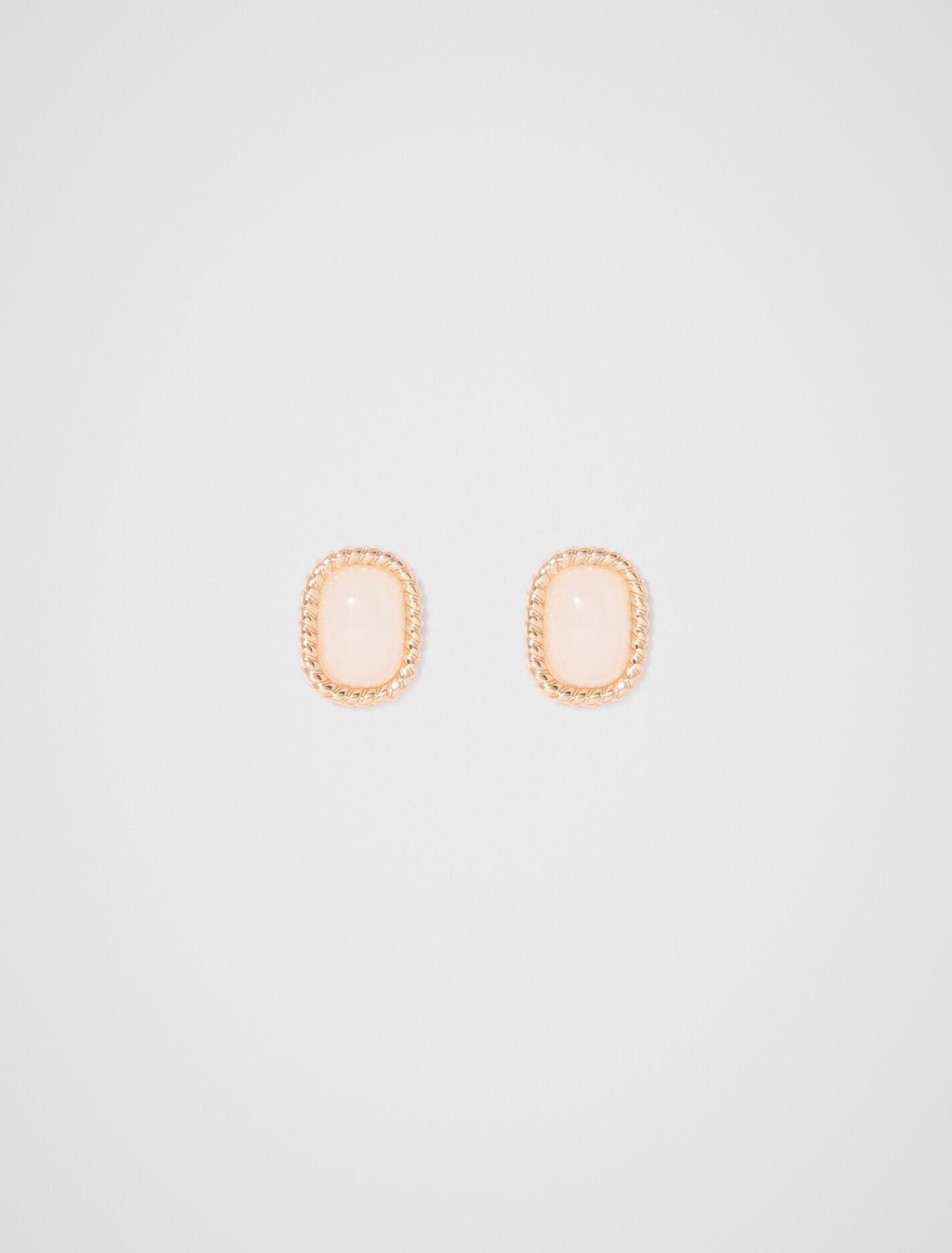 Lucia Square Stone Stud Earrings 0 Ivory Gold Forever New