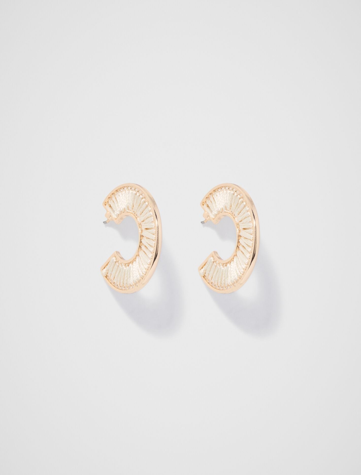 Julia Weave Hoop Earrings 0 Ivory Gold Forever New