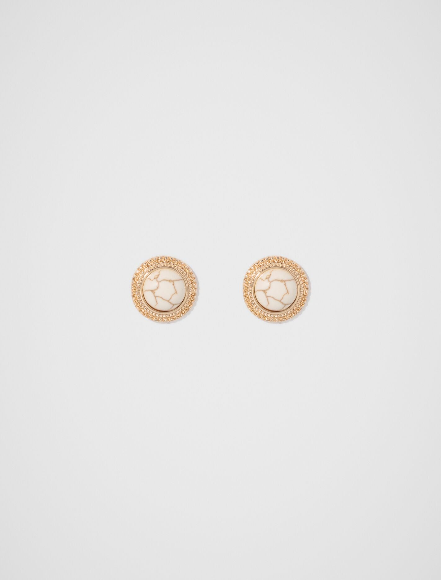 Ashley Marble Stud Earrings 0 Ivory Gold Forever New