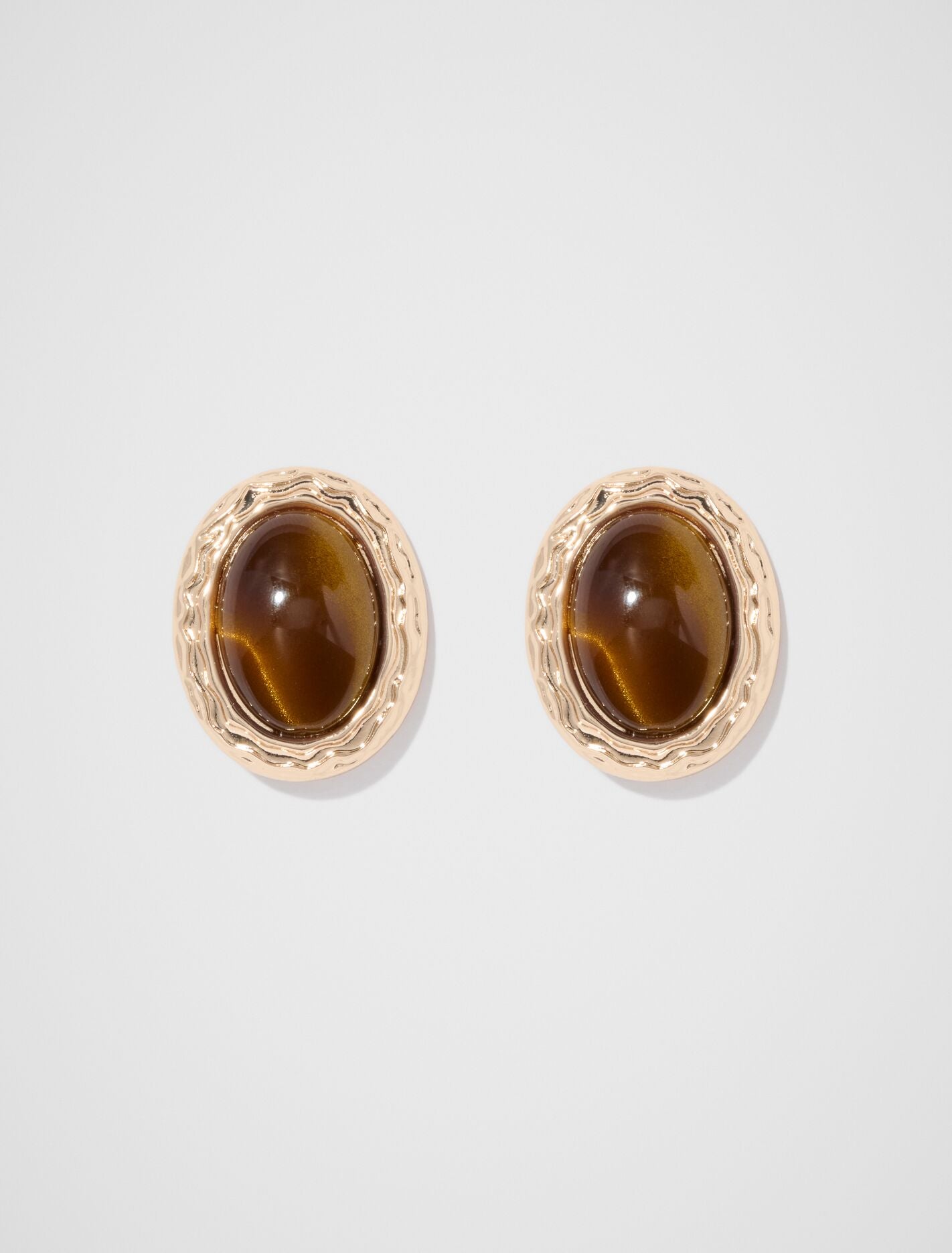 Siganture Lalita Large Oval Stone Earrings 0 Bronze Gold Forever New