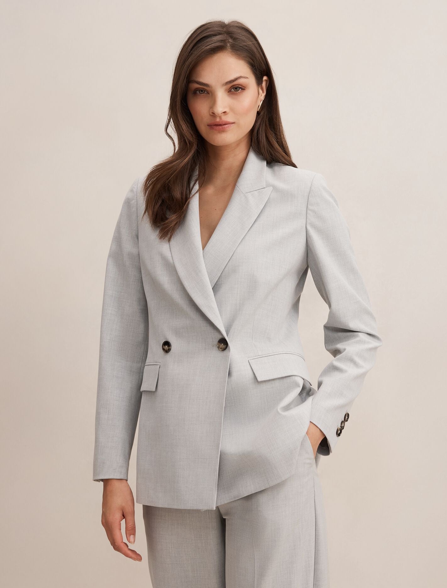 Sophia Oversized Suit Blazer Grey Suit Forever New