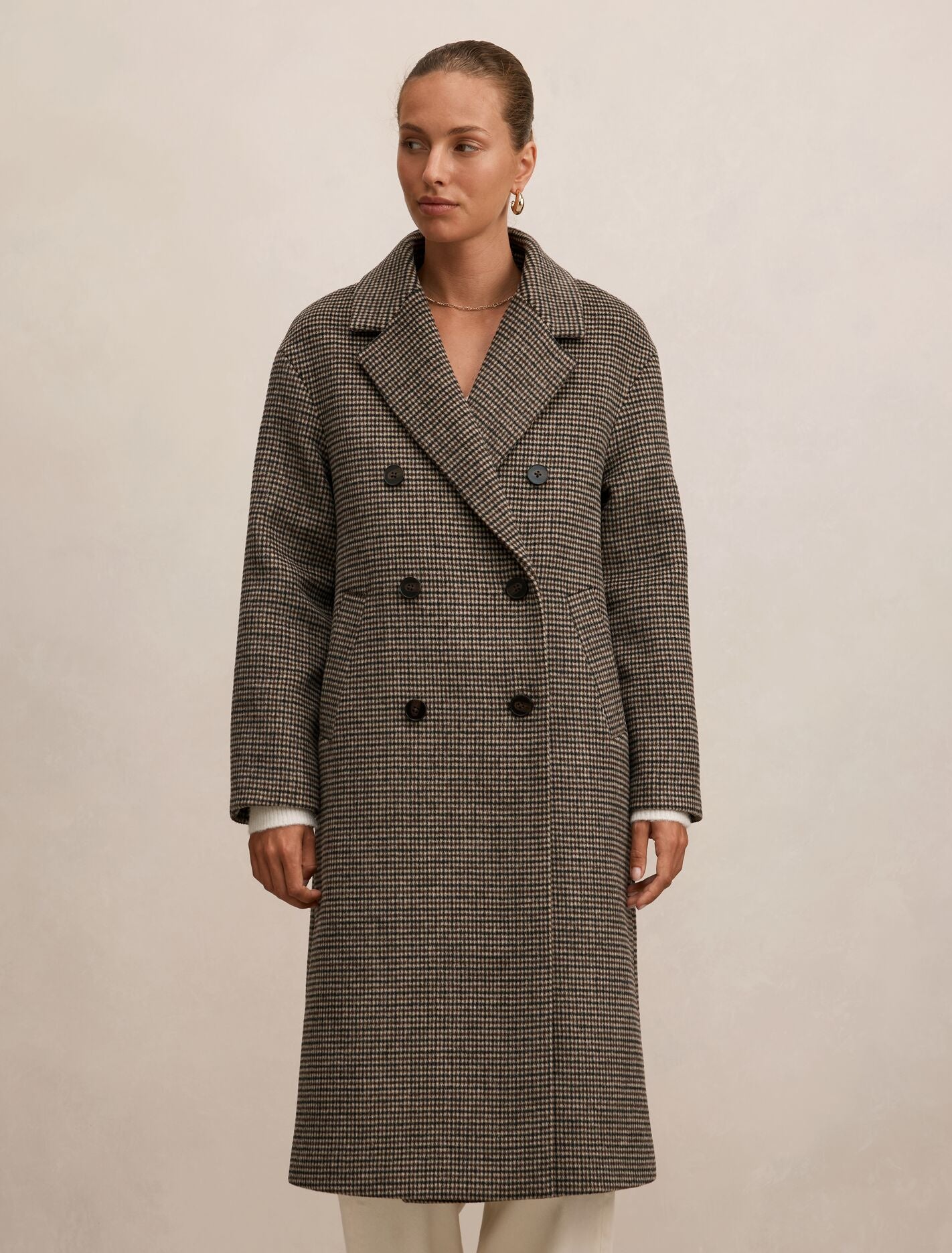 Blair Check Coat Winter Brown Check Forever New