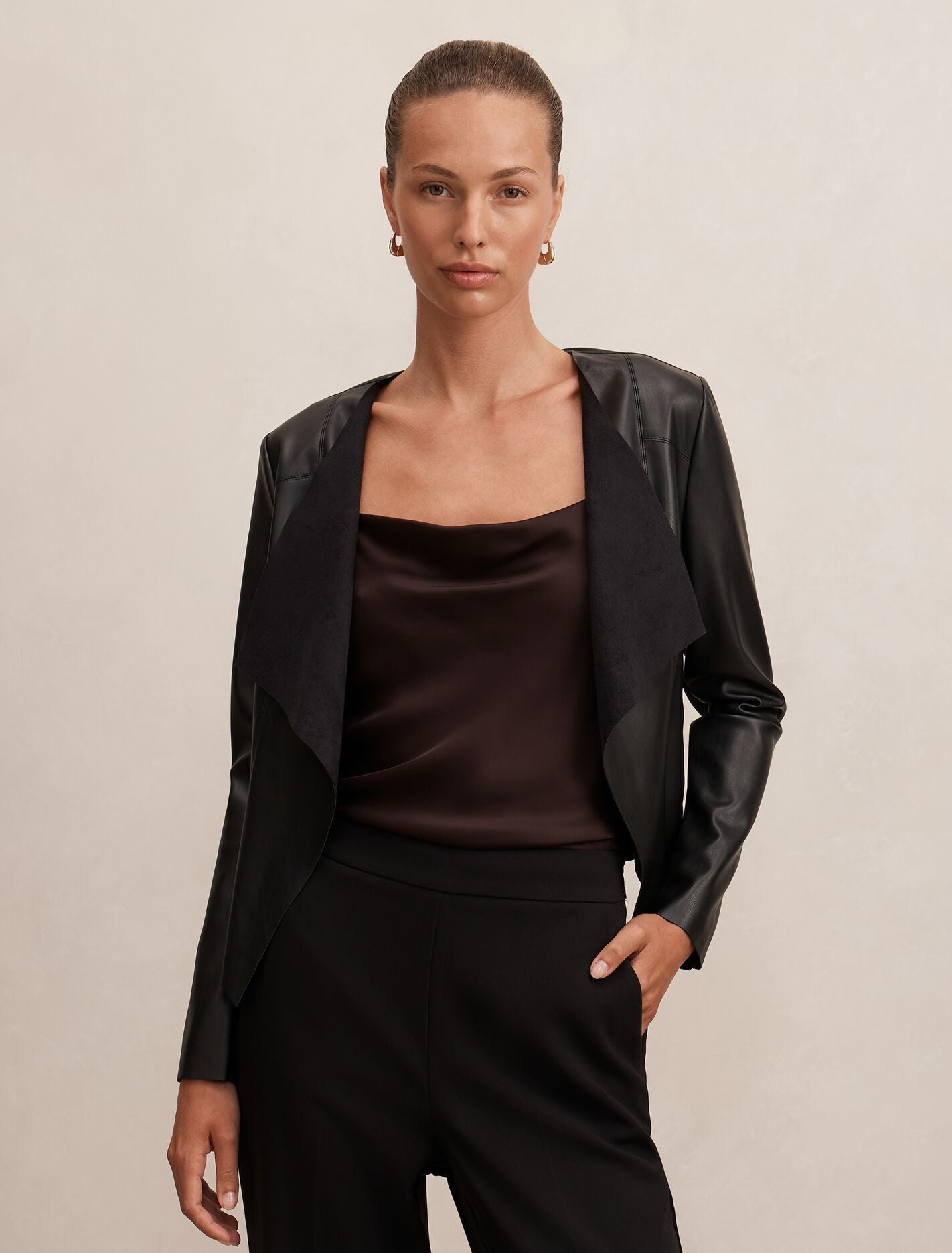 Chloe Pu Waterfall Jacket Black Forever New