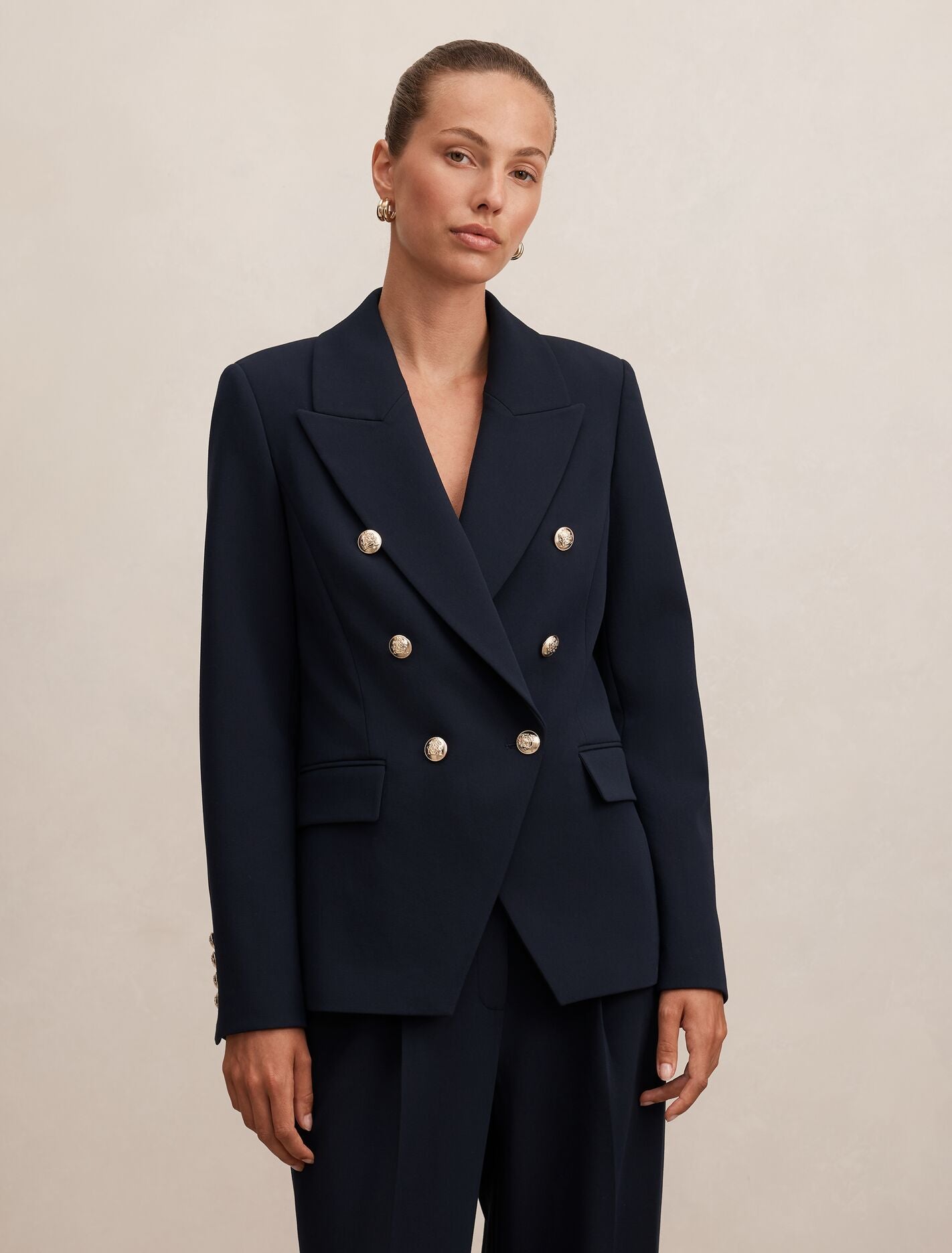 Tiana Military Blazer Navy Suit Forever New