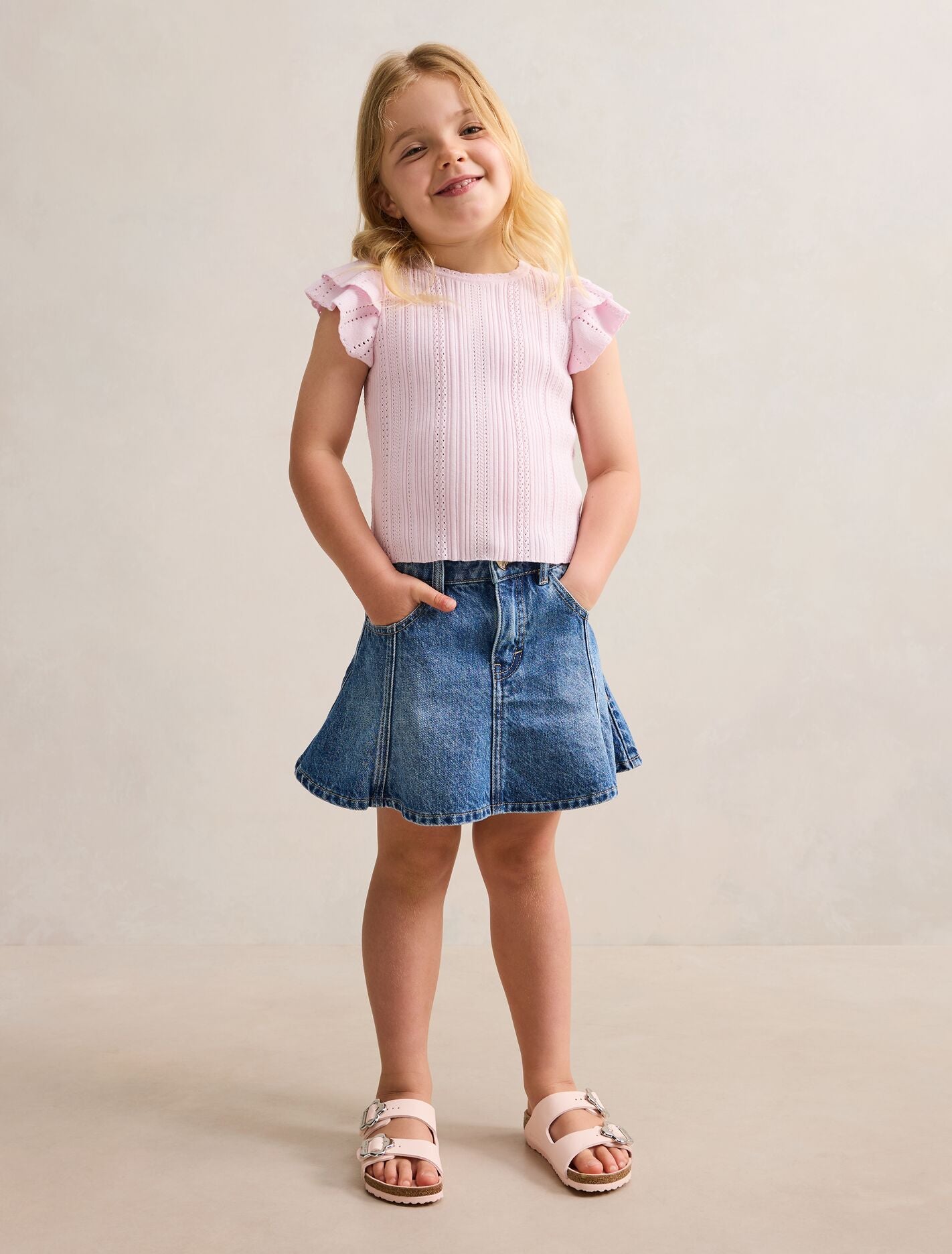 Danielle Girls Flutter Sleeve Knit Top Forever New