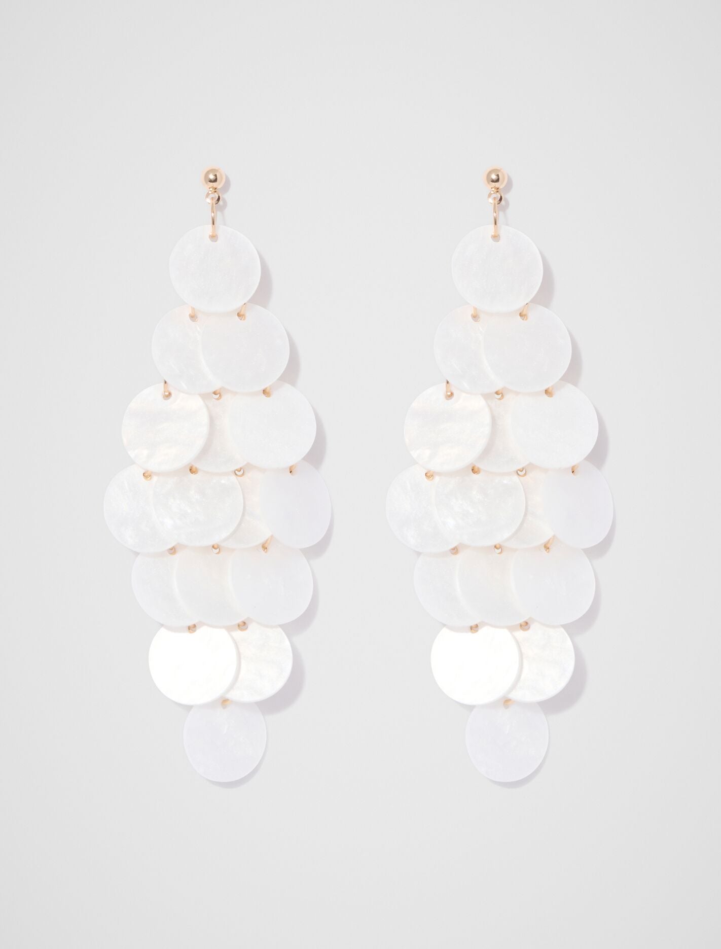 Signature Daliah Disc Drop Earrings 0 Ivory Gold Forever New