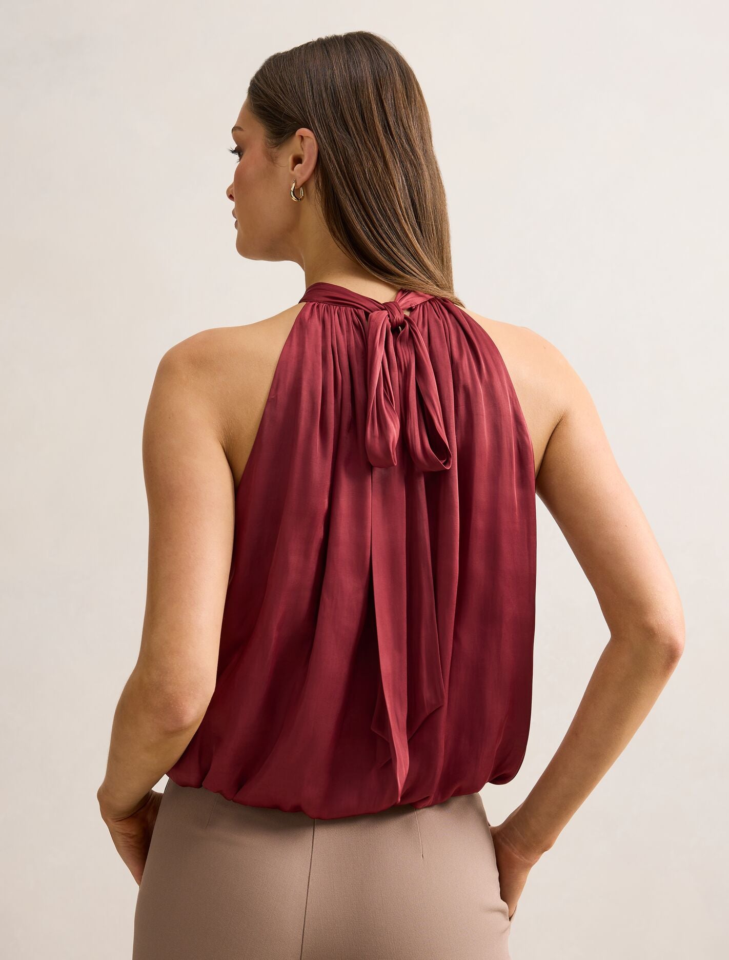 Jasmine Bubble Hem Halter Top Forever New