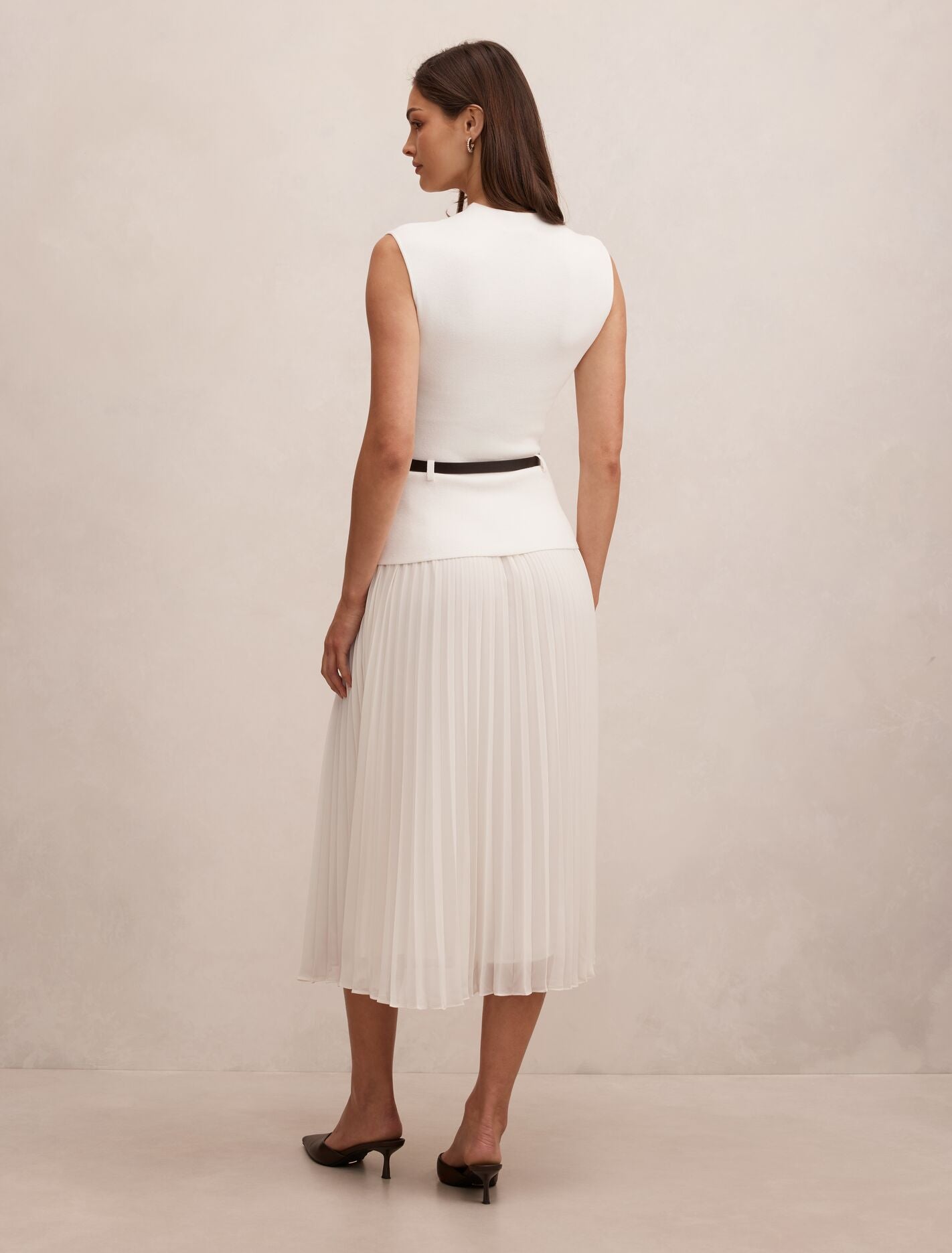 Lorelei Woven Mixed Midi Dress Forever New