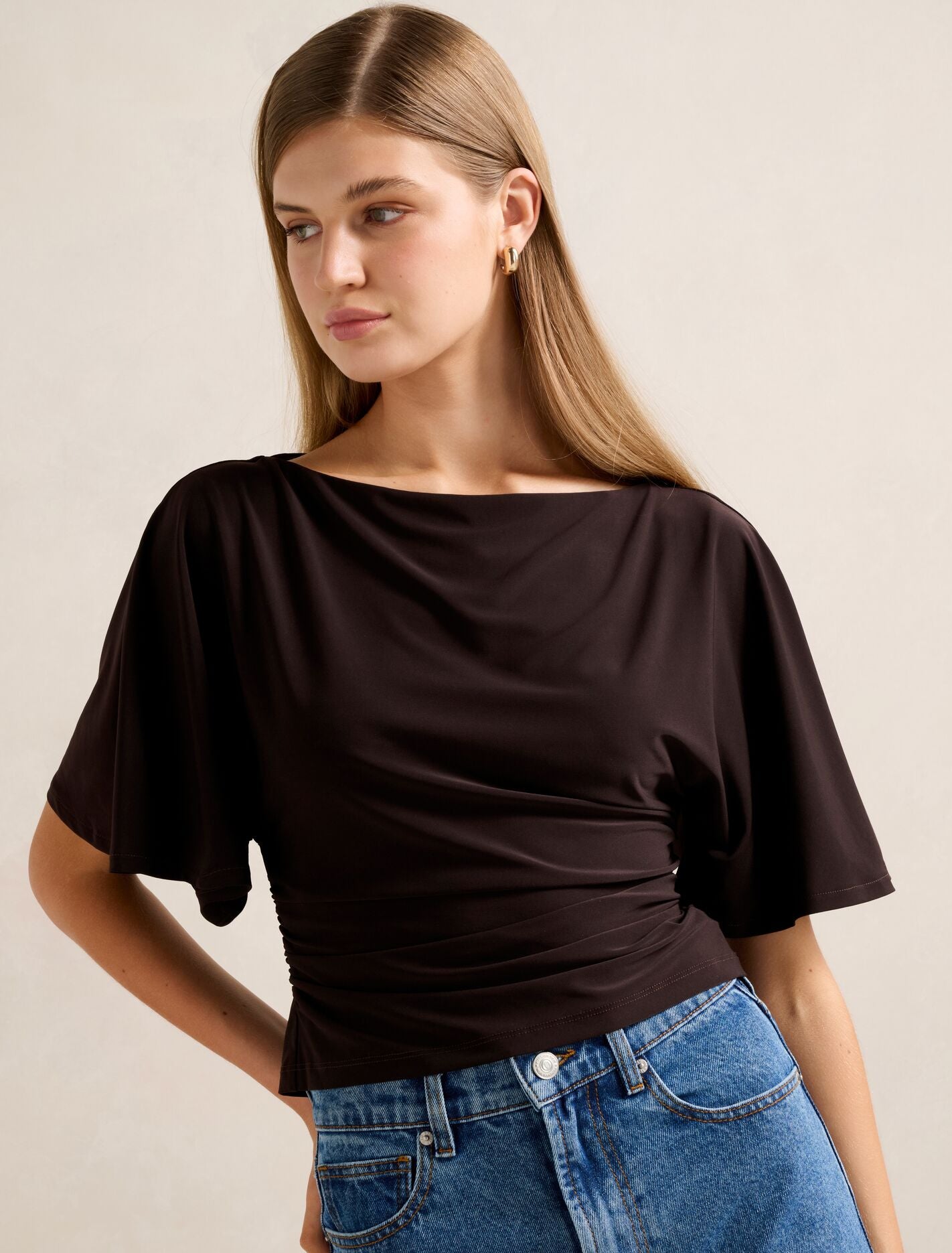 Paige Flutter Sleeve Tie Back Top Forever New
