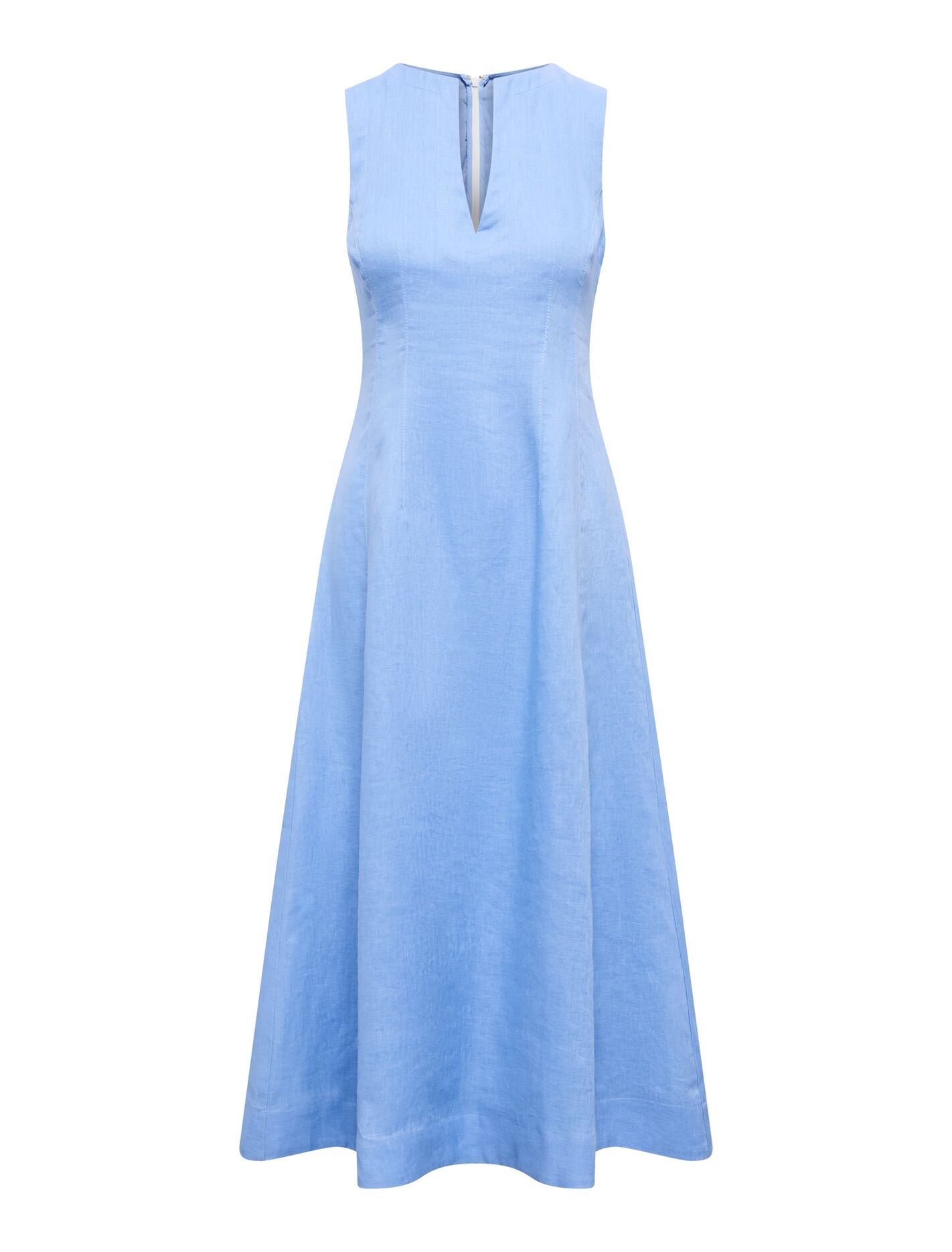 Pippi Petite V Neck Linen Midi Dress Forever New