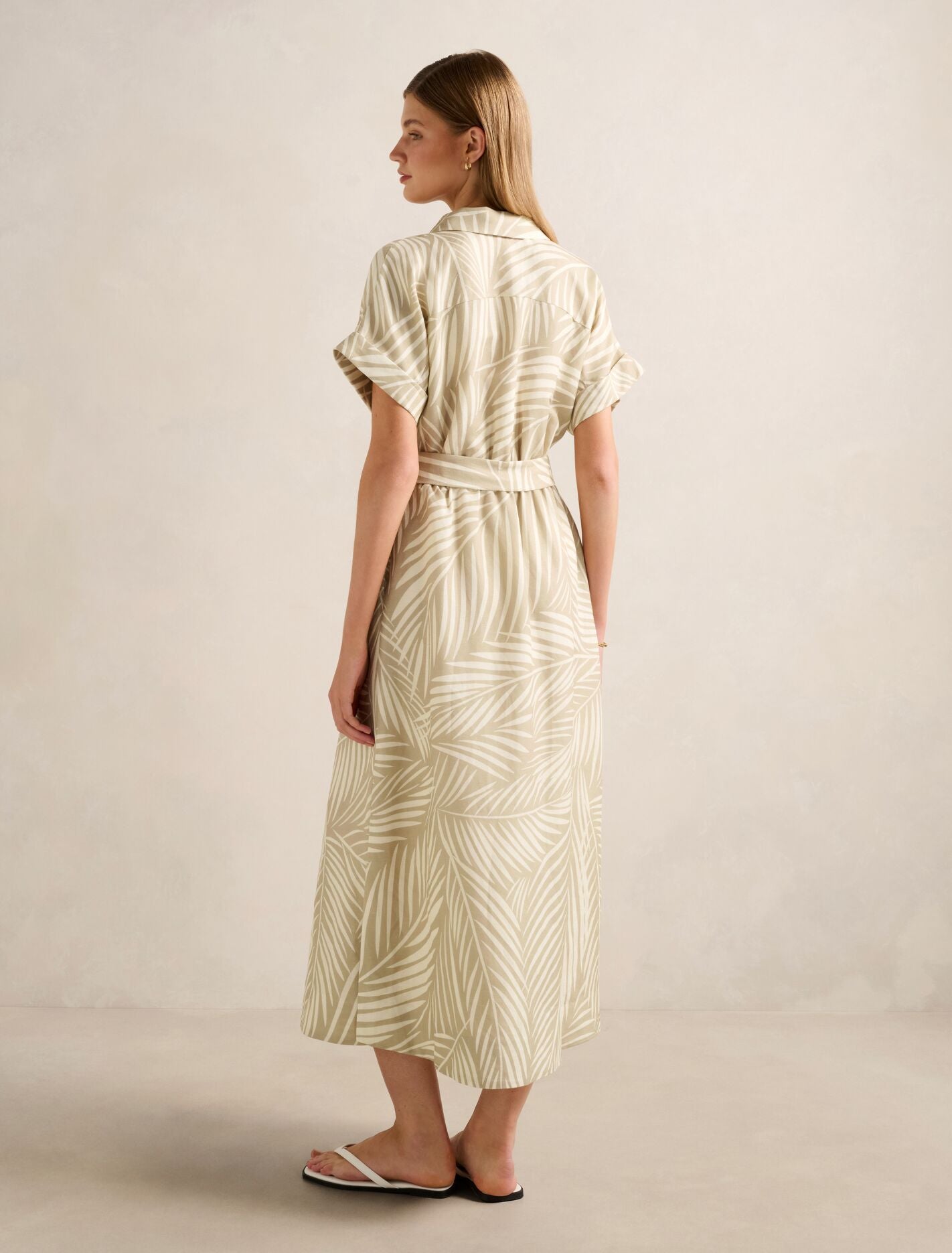 Hilary Belted Linen Midi Dress Forever New