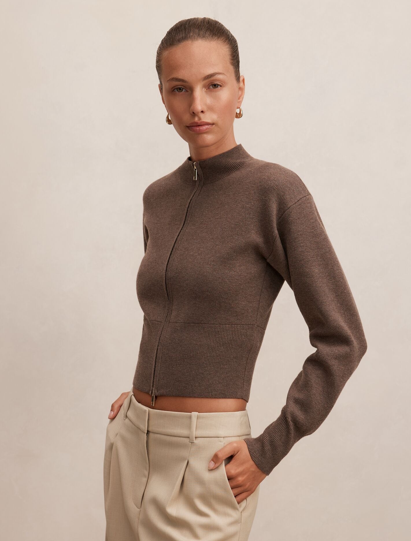 Hanna Zip Knit Jacket Forever New