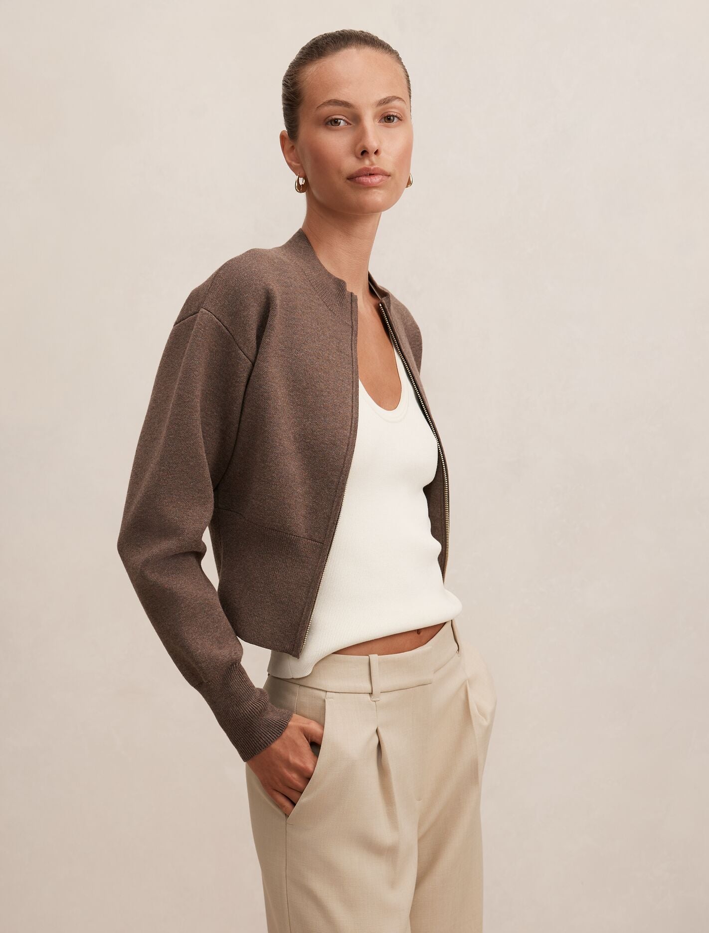 Hanna Zip Knit Jacket Forever New