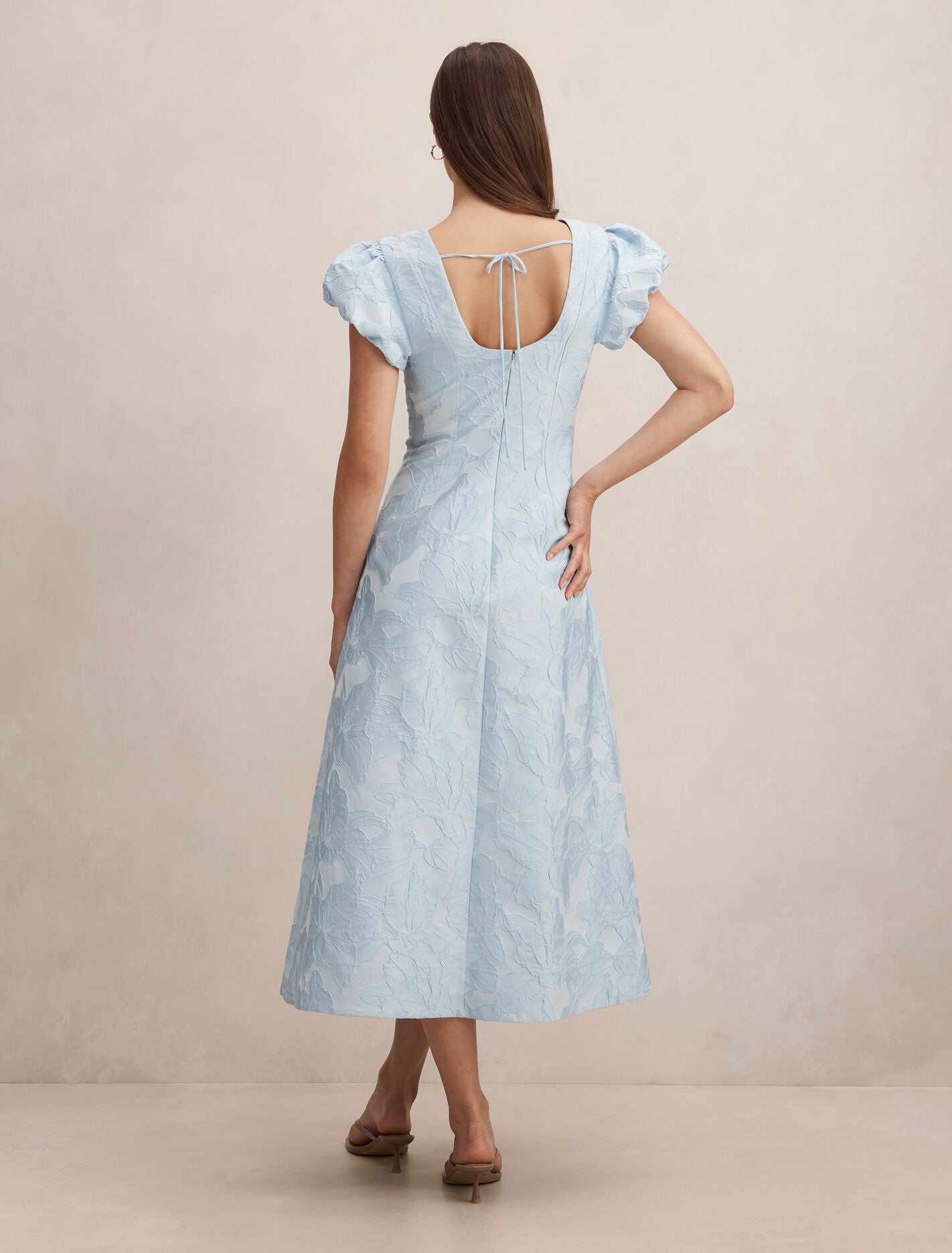 Lily Scoop Jacquard Midi Dress Forever New