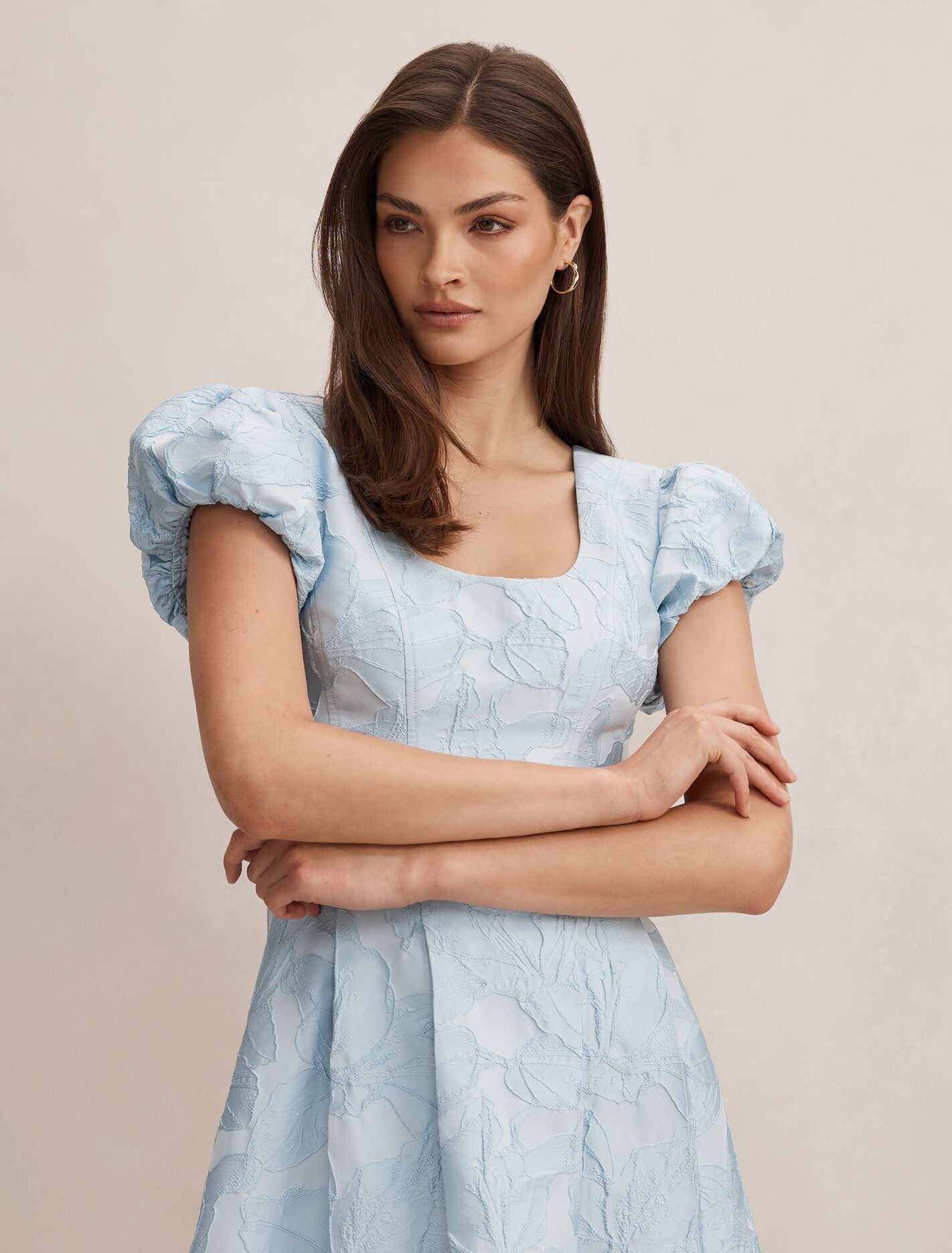 Lily Scoop Jacquard Midi Dress Forever New