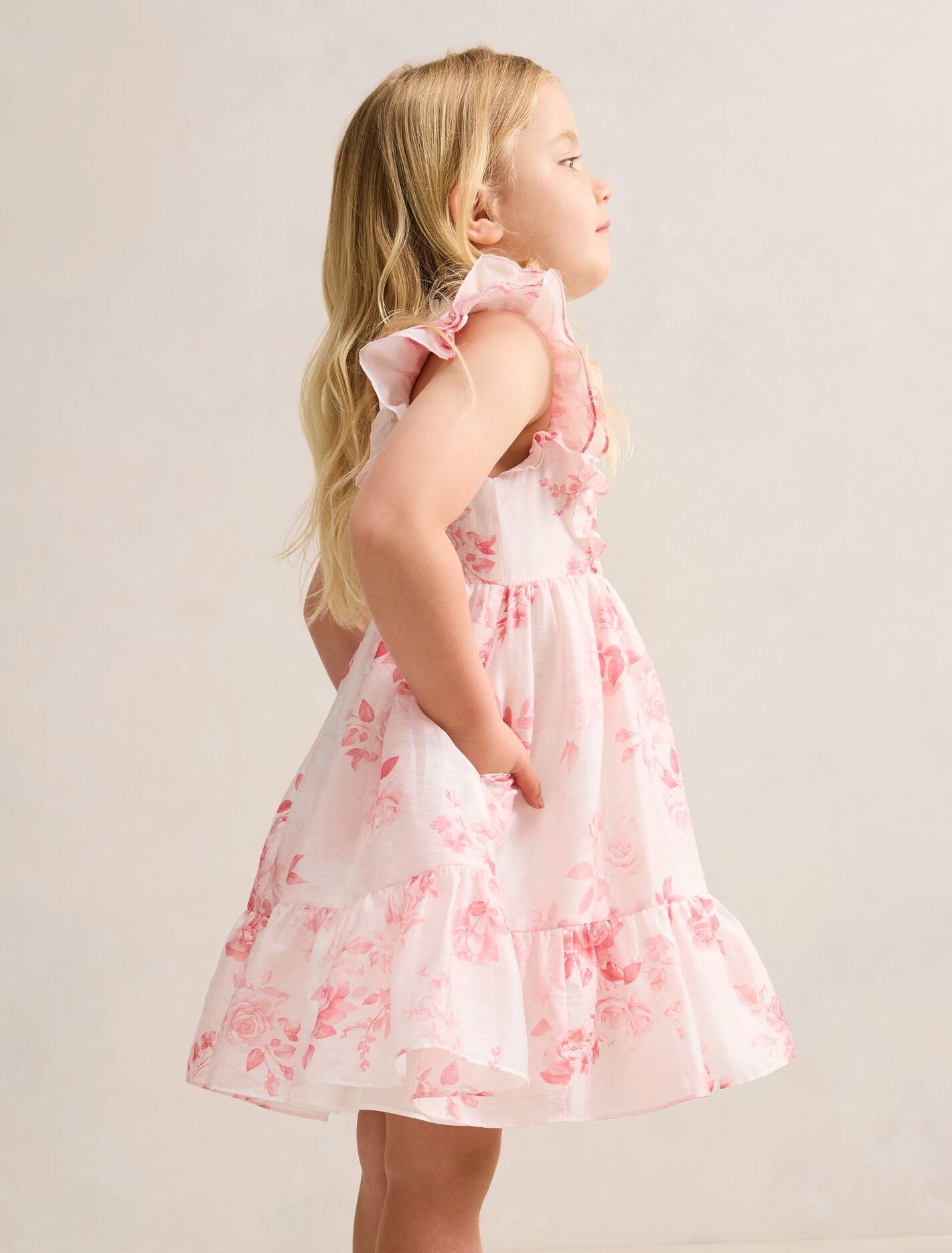 Evelyn Girls Flutter Sleeve Dress Forever New