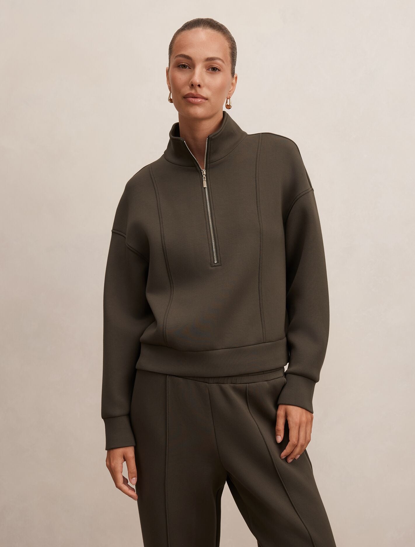 Heidi Seam Detail Lounge Jumper Sage Moss Forever New