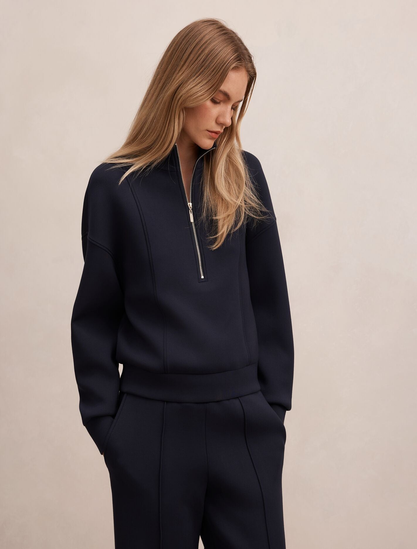 Heidi Seam Detail Lounge Jumper Navy Forever New