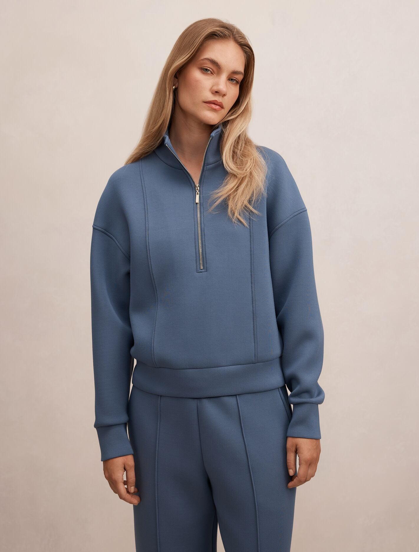 Heidi Seam Detail Lounge Jumper Blue Slate Forever New