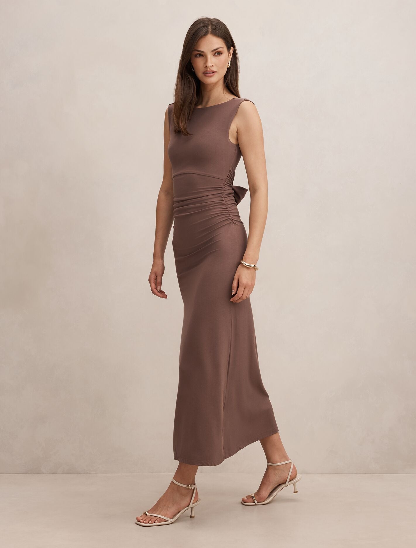 Jemima Ruched Jersey Midi Dress Forever New