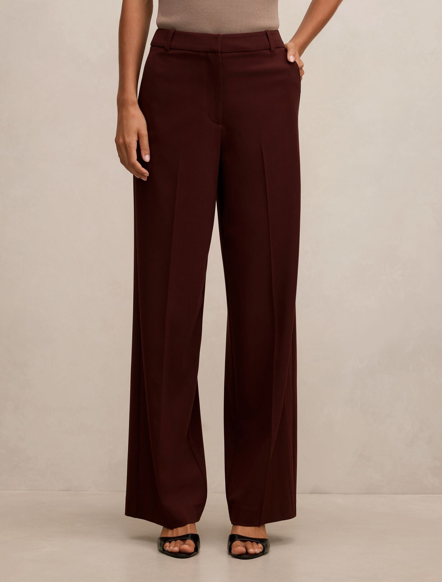 Pia Wide Leg Suit Pants Aubergine Suit Forever New