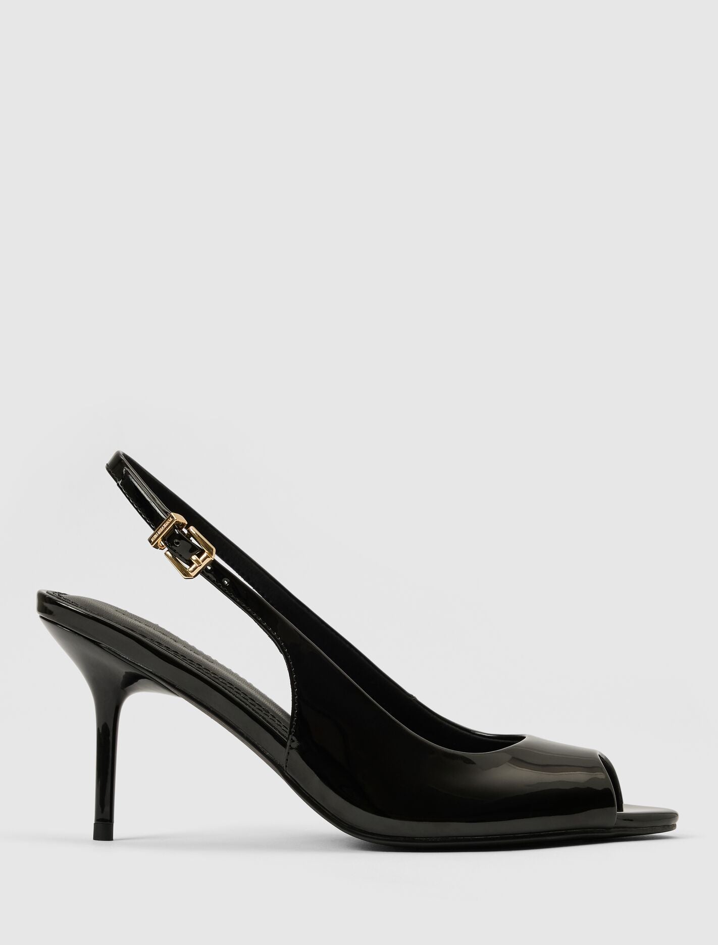 Lana Peep Toe Heeled Slingback Black Forever New