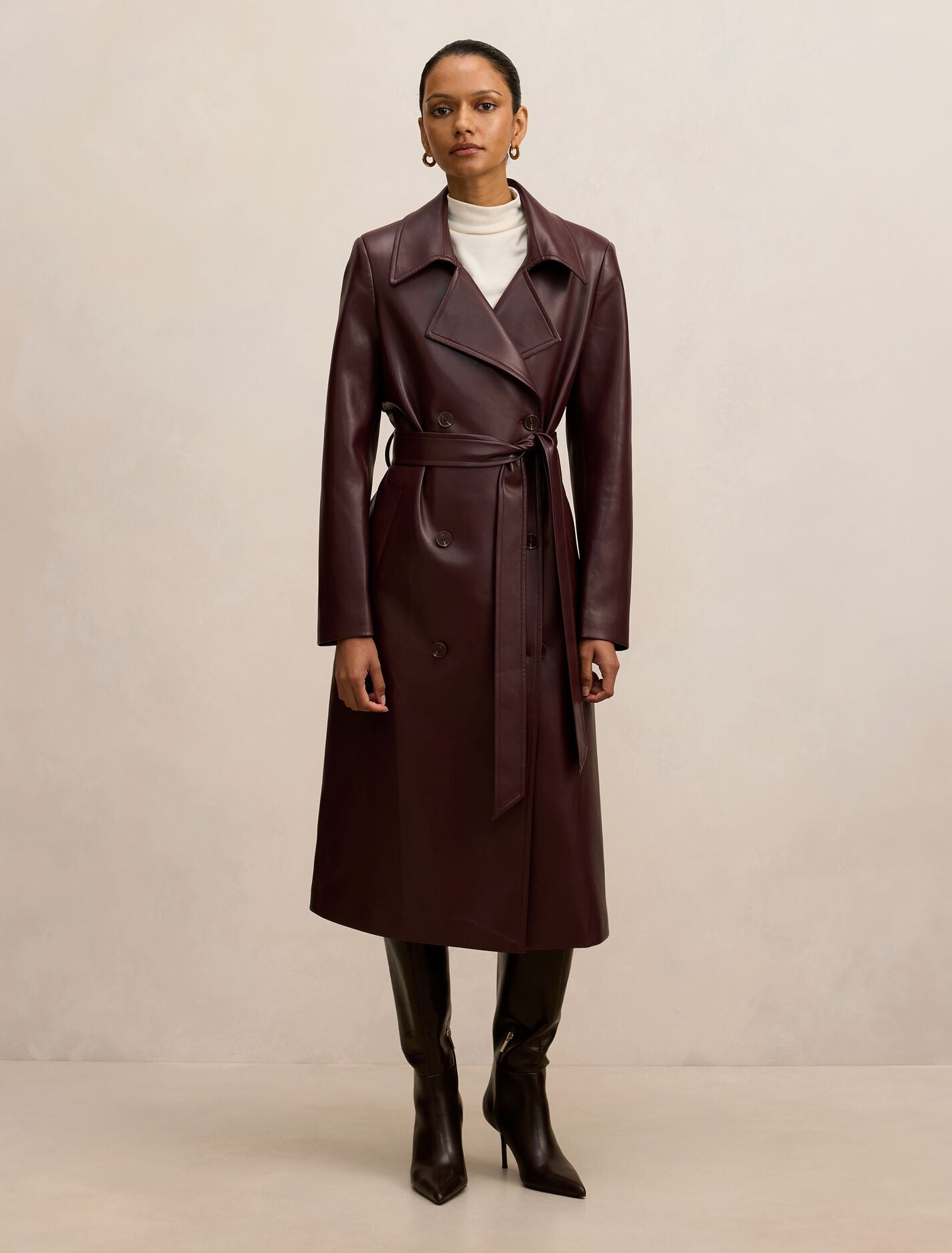 Sabina Petite Pu Trench Coat Forever New