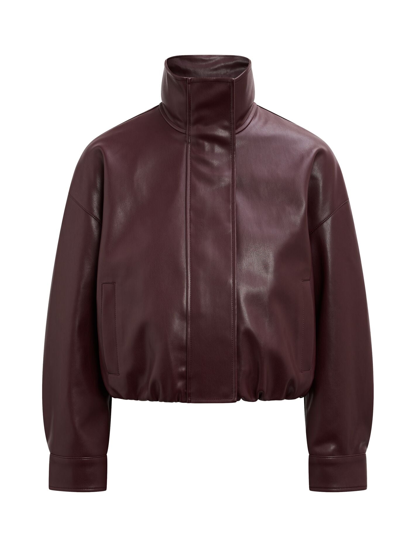 Jacquie Petite Pu Funnel Neck Coat Forever New