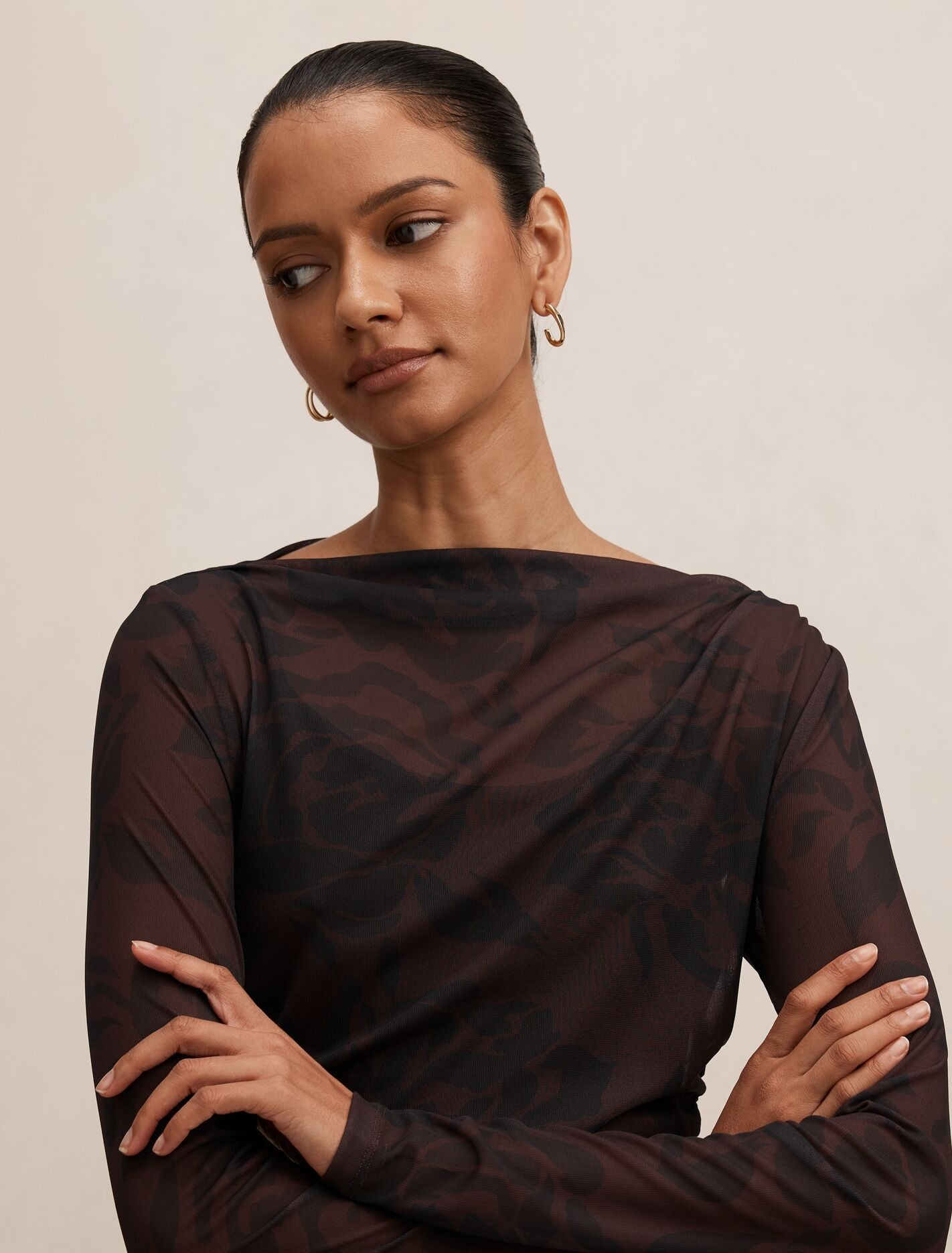 Georgia Petite Long Sleeve Mesh Midi Dress Forever New