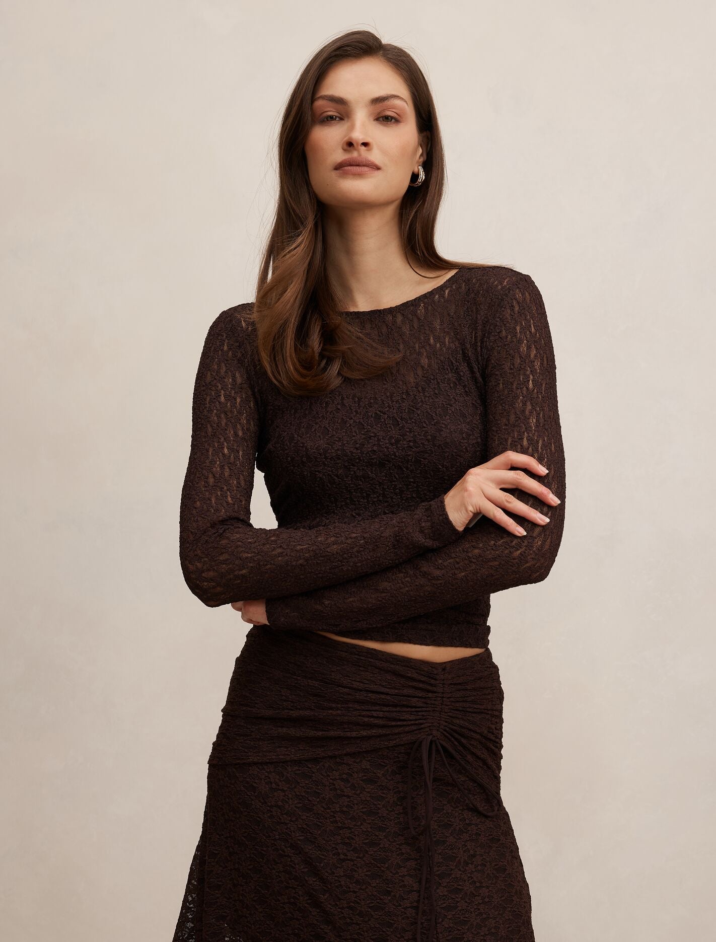 Alex Lace Long Sleeve Top Forever New