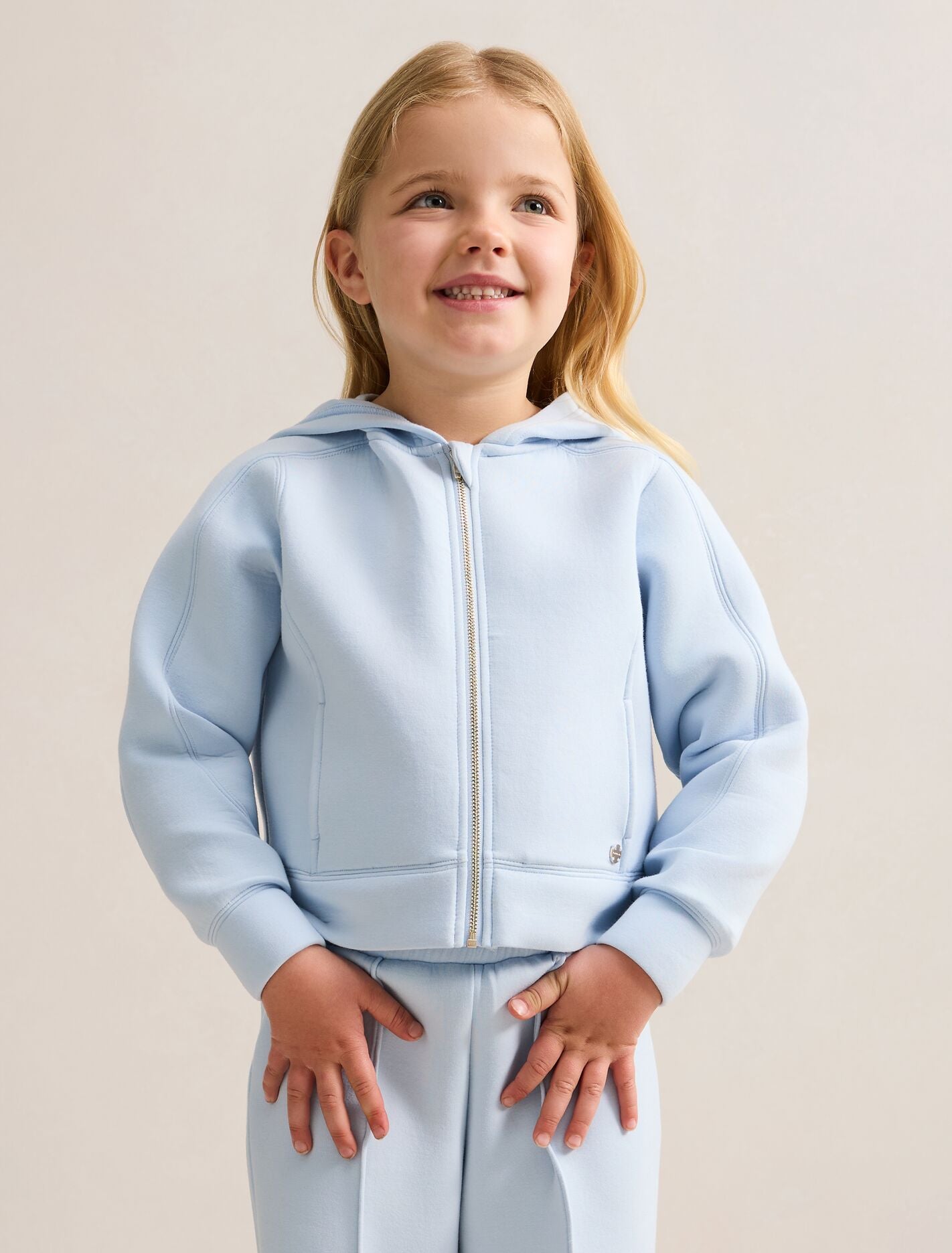 Toni Girls Hooded Sweatshirt Soft Bluebell Forever New