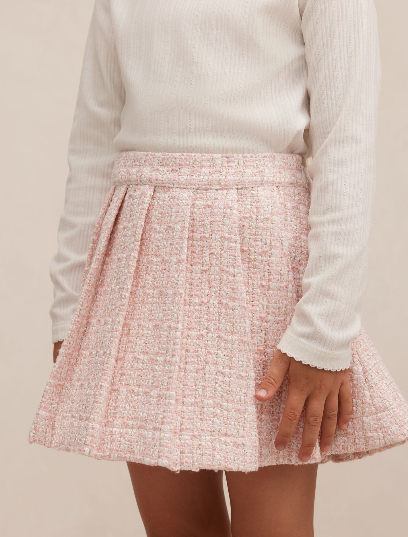 Audrey Girls Pleated Tweed Skirt Forever New