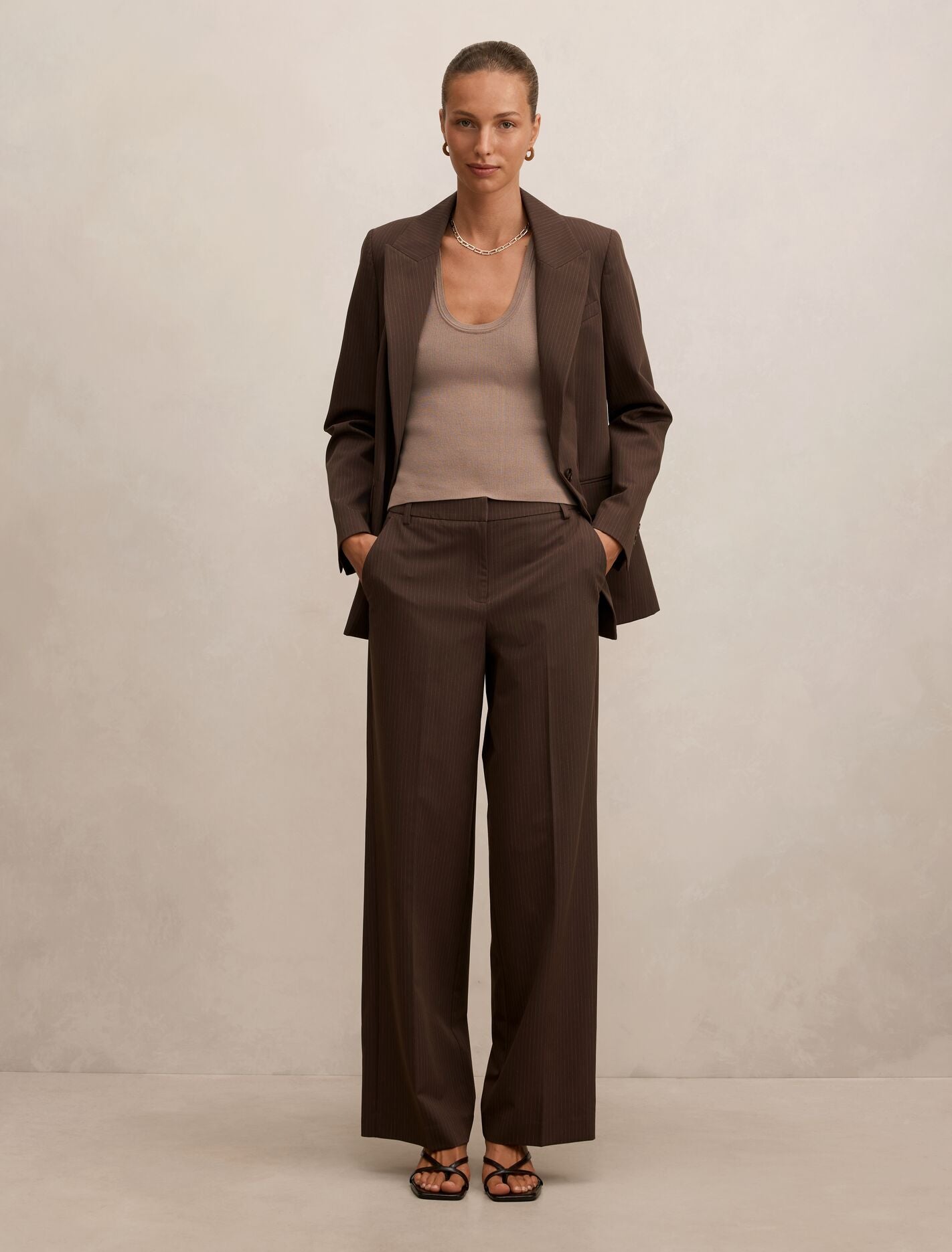 Bree Pinstripe Mid Rise Pants Forever New