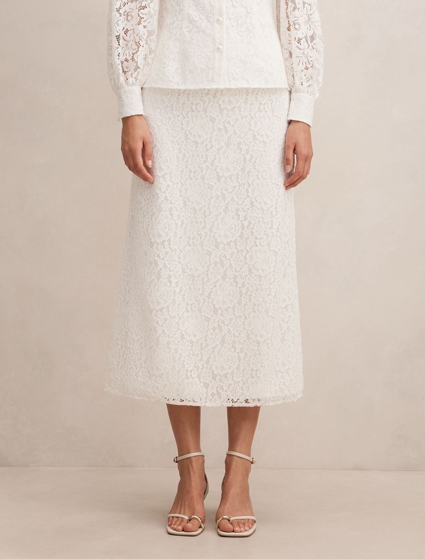 Loretta Lace Midi Skirt Porcelain Co-Ord Forever New