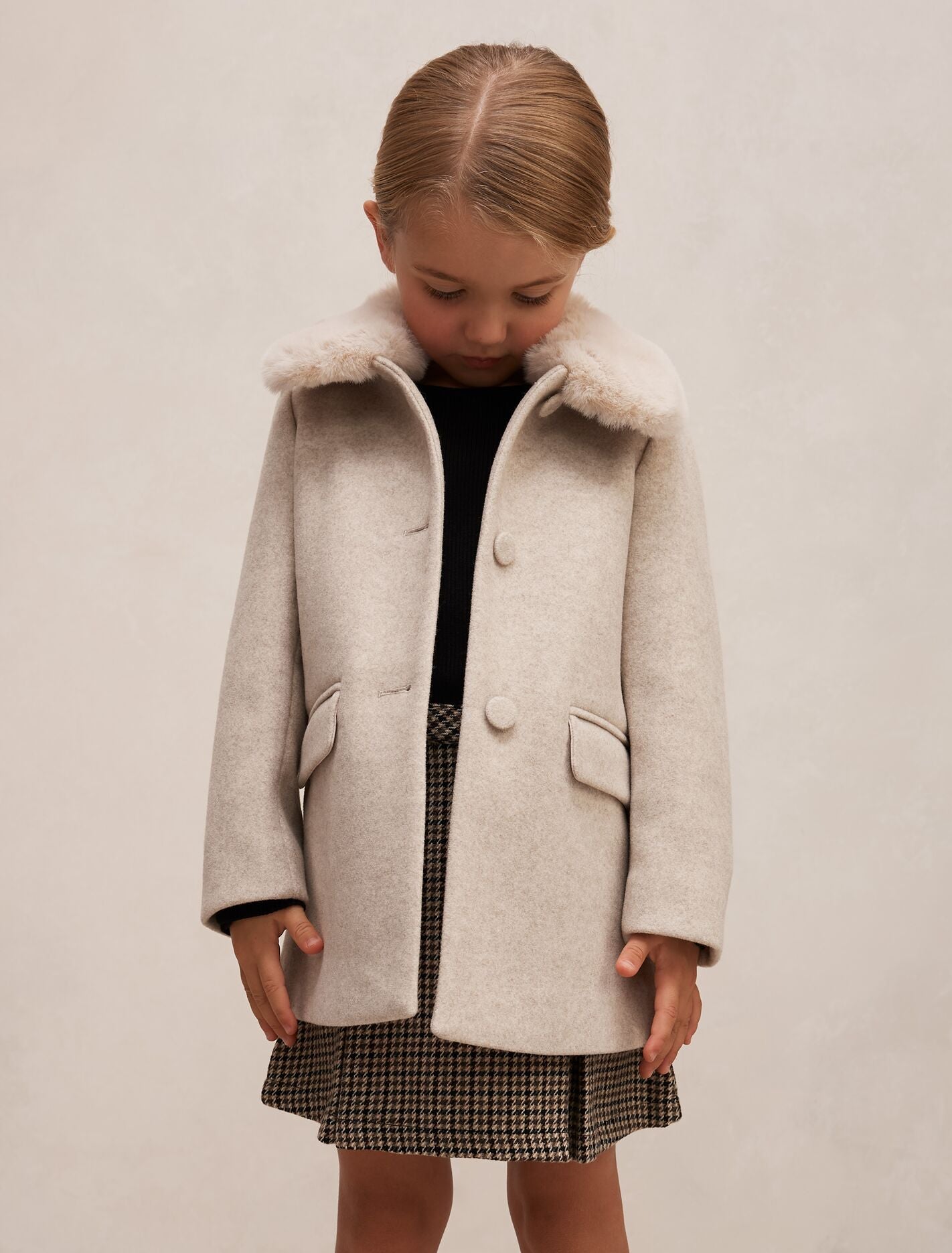 Isabella Girls Faux-Fur Collar Coat Forever New