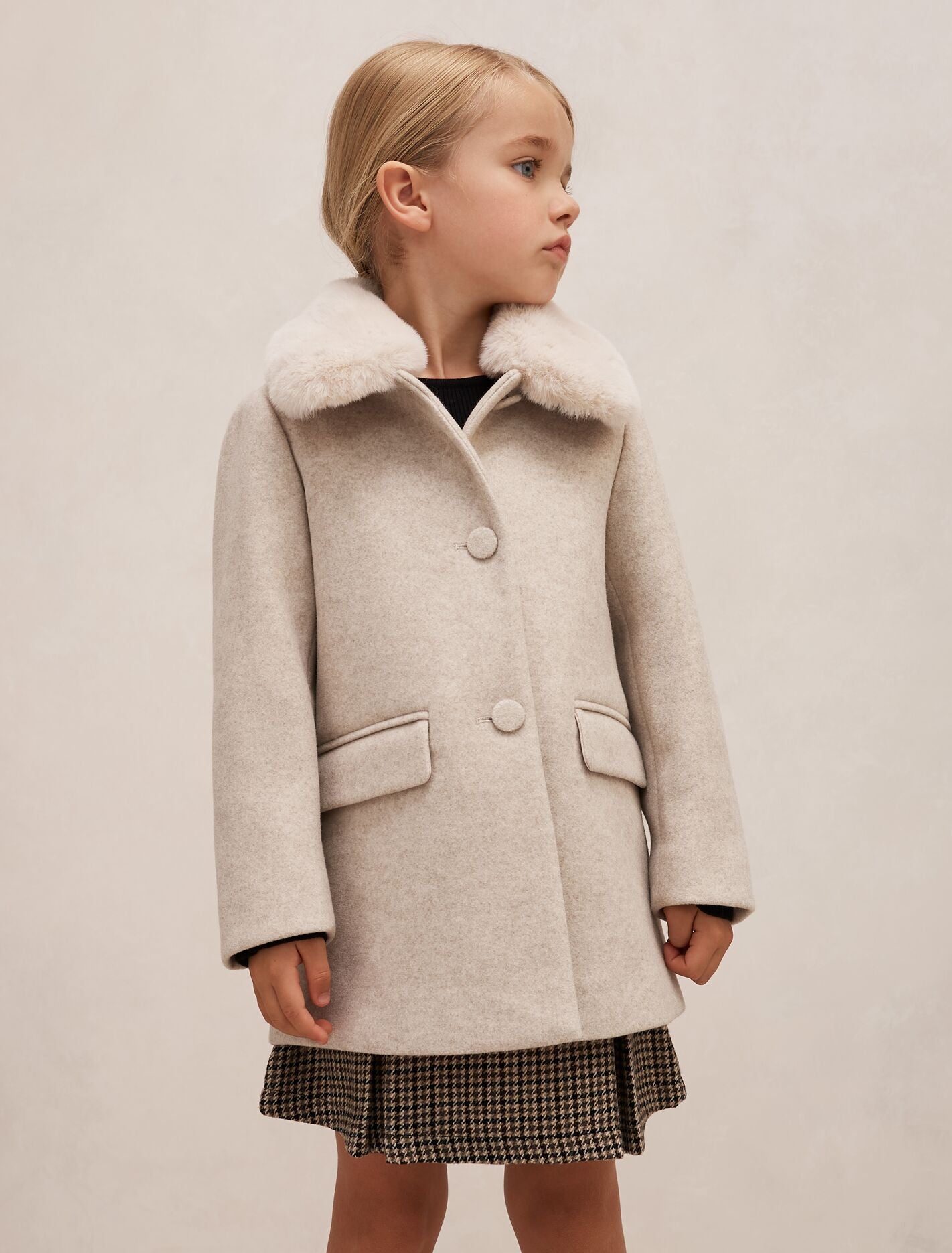Isabella Girls Faux-Fur Collar Coat Forever New