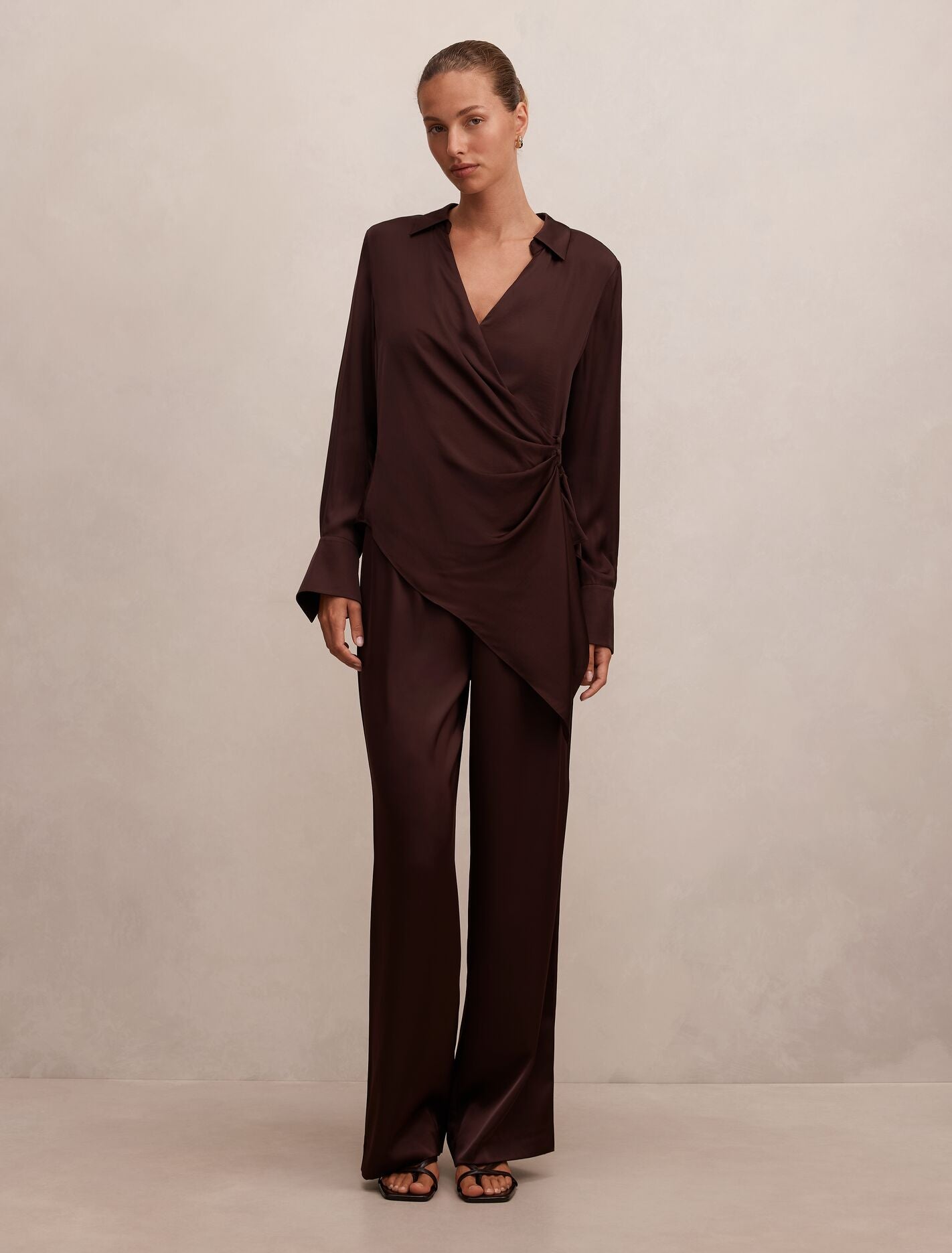 Maude Asymmetrical Drape Shirt Forever New
