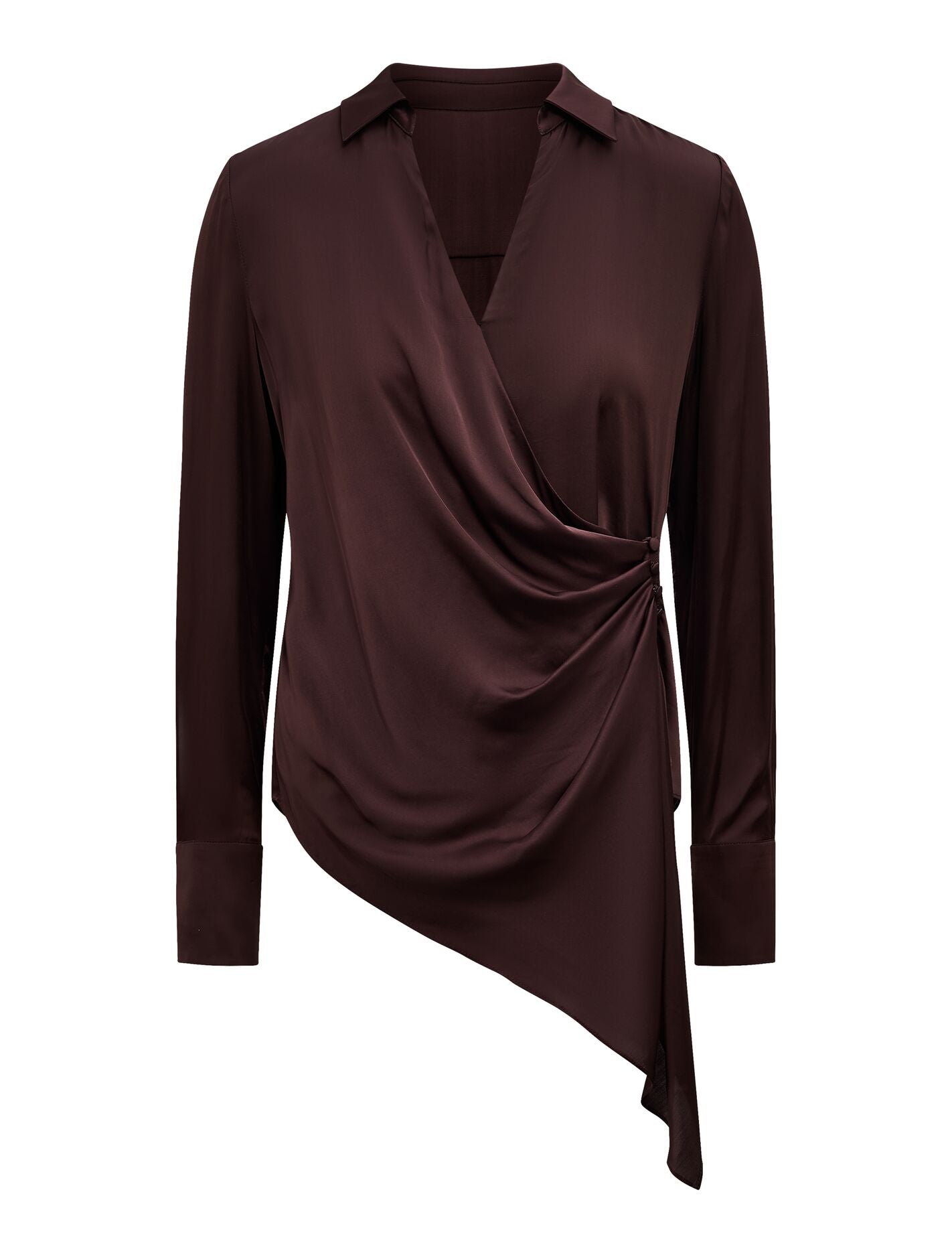Maude Asymmetrical Drape Shirt Forever New