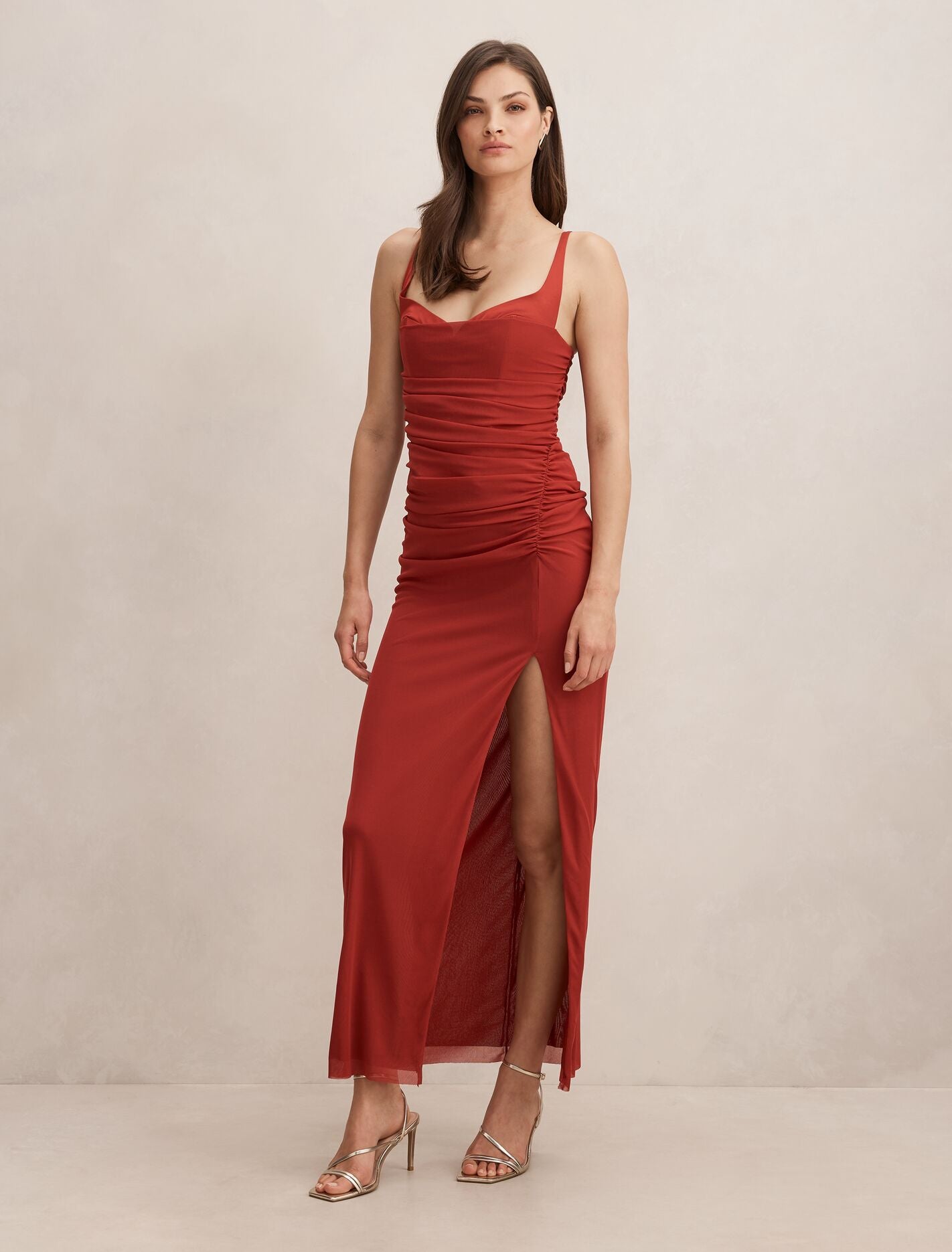 Evie Ruched Mesh Bodycon Dress Forever New