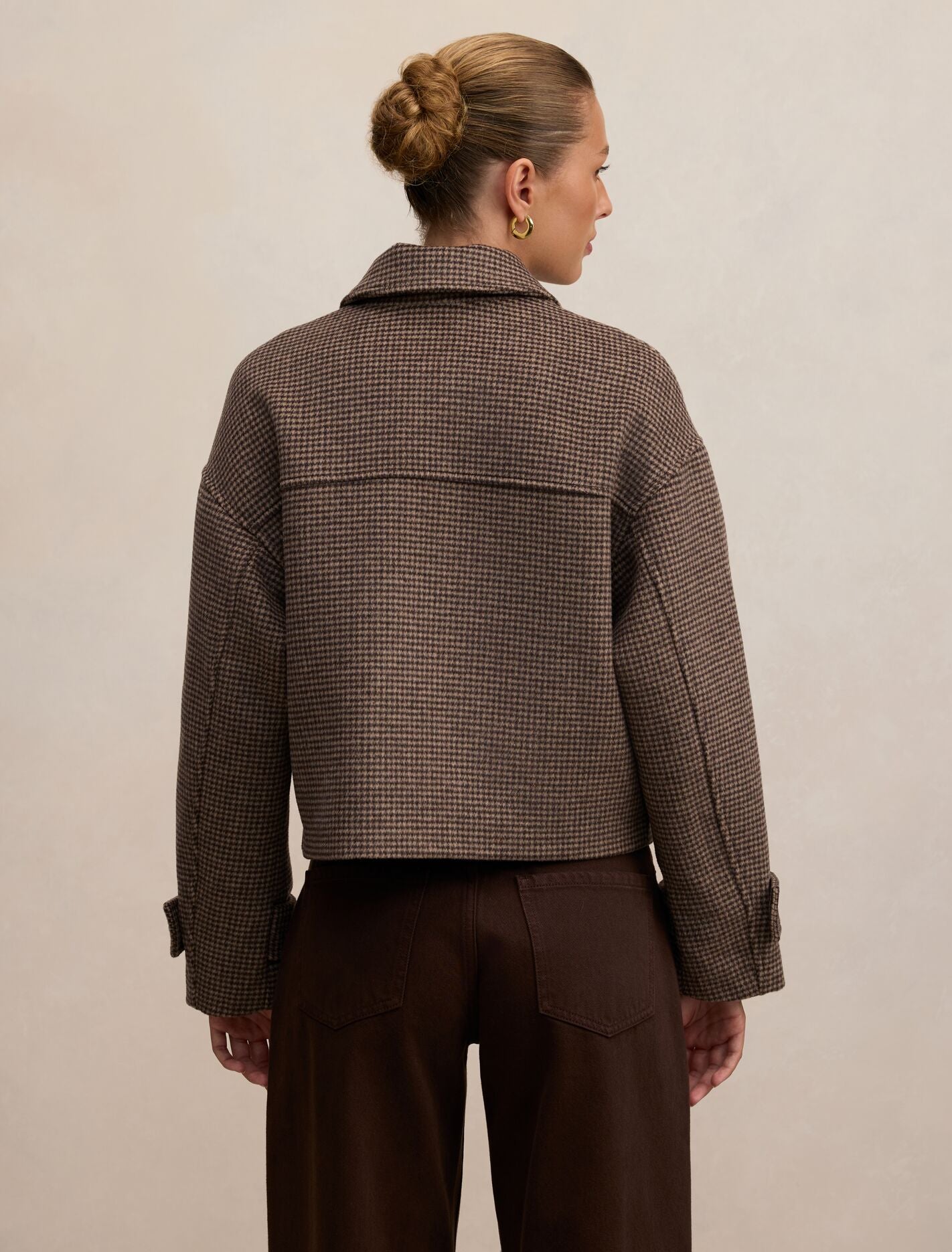 Kaylee Check Cropped Jacket Forever New