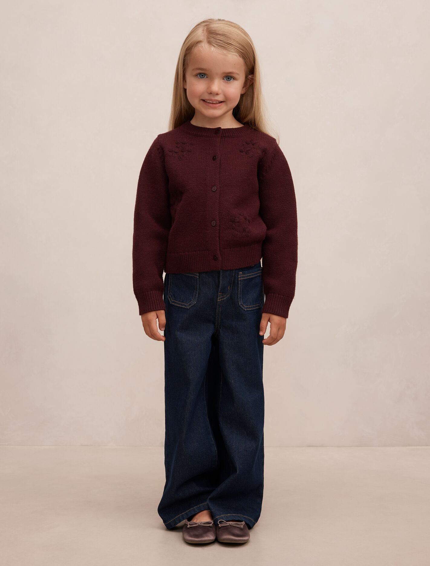 Daisy Girls Flower Cardigan Berry Forever New