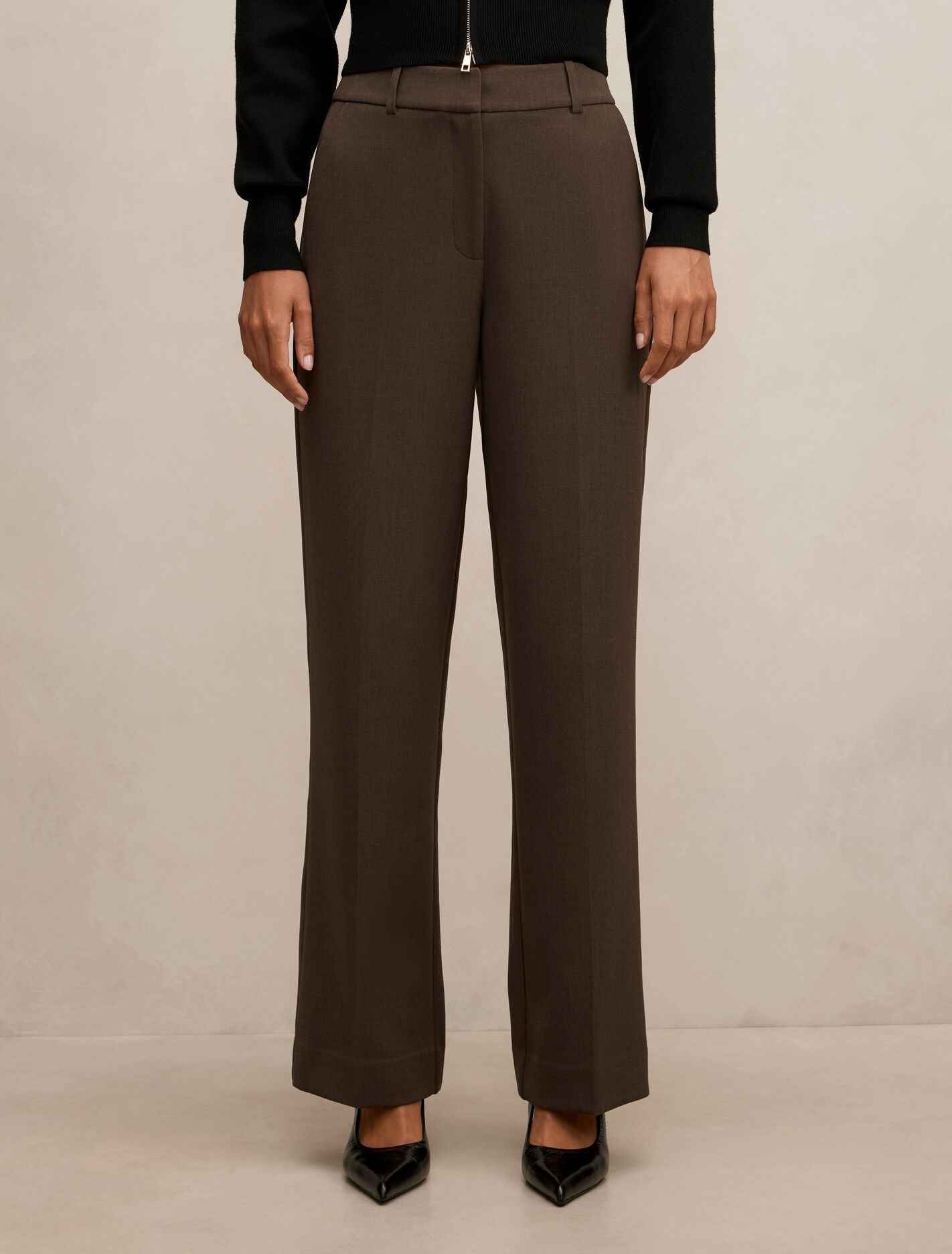 Ada Straight Leg Pants Mocha Marle Forever New
