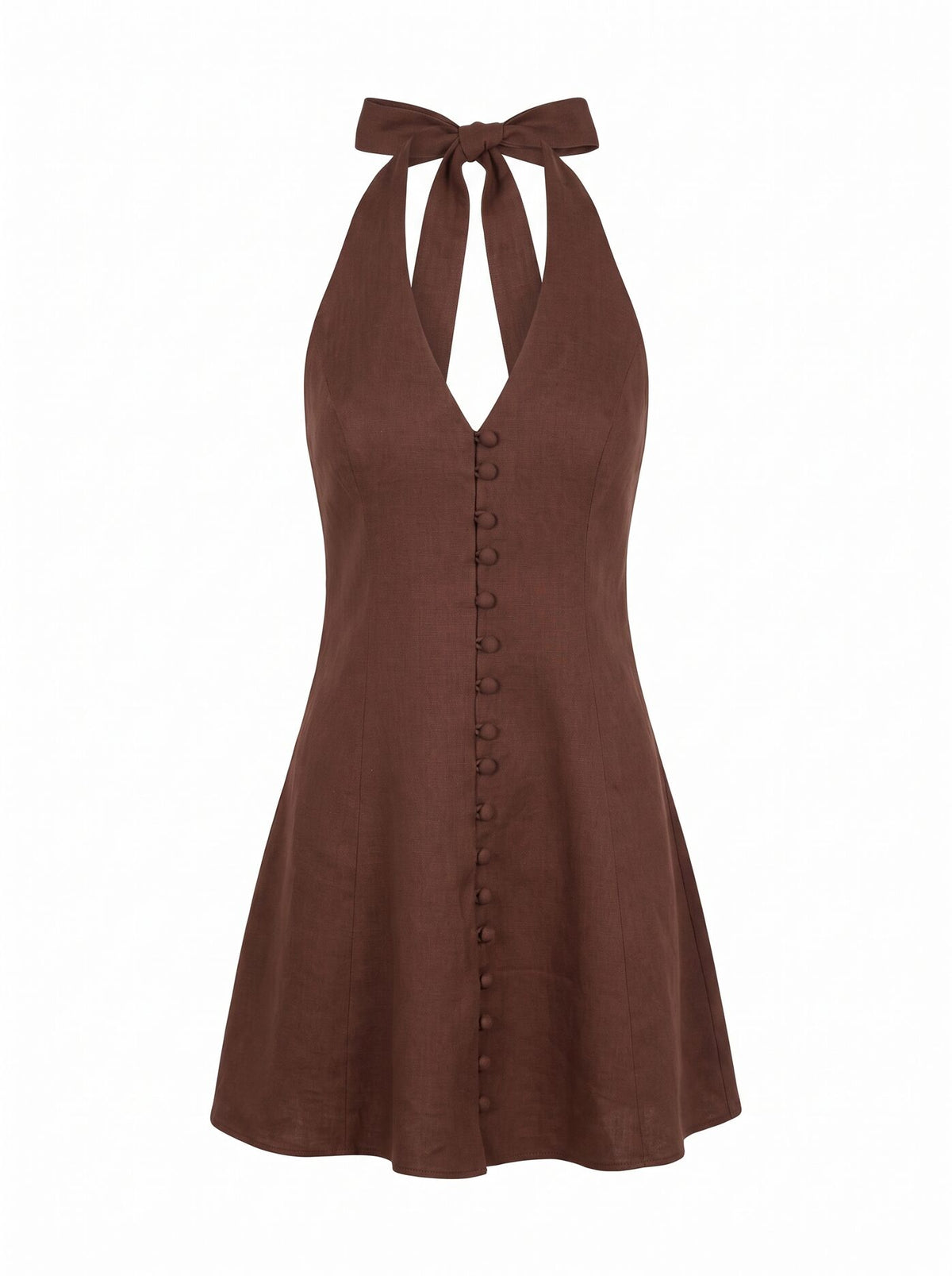 Ina Petite Halter Linen Mini Dress Forever New