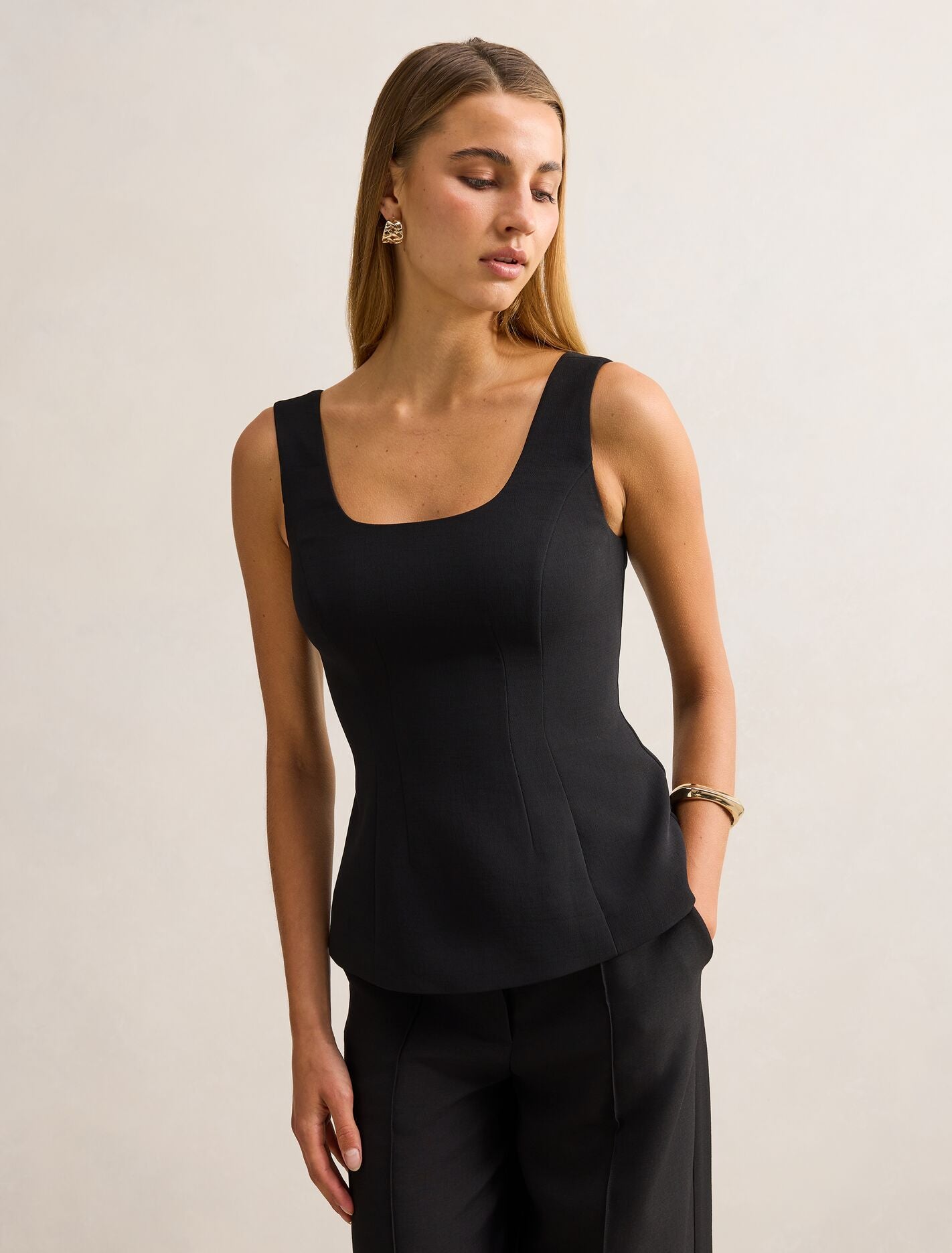 Camila Open Back Top Black Forever New