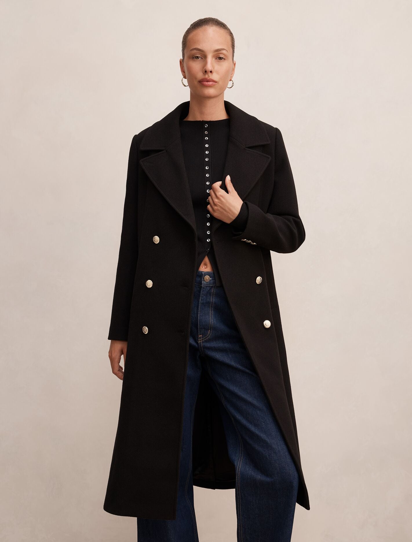 Mila Military Coat Black Forever New